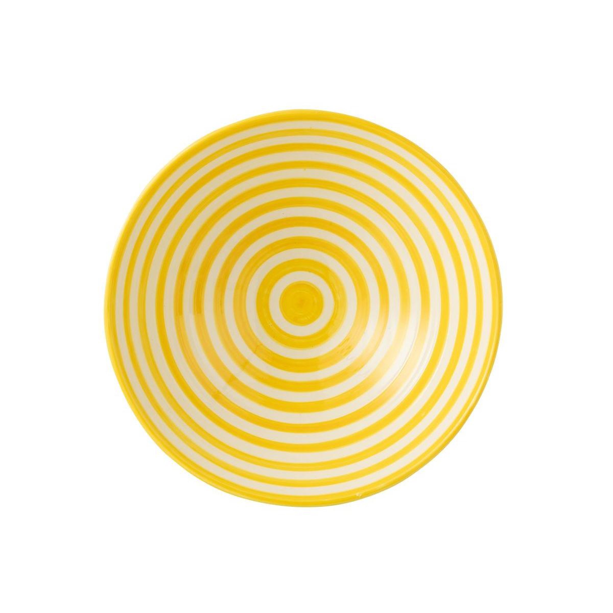 Voir la diapositive 2 : J-LINE Saladier en Céramique  Granada Rayure  40cm Jaune