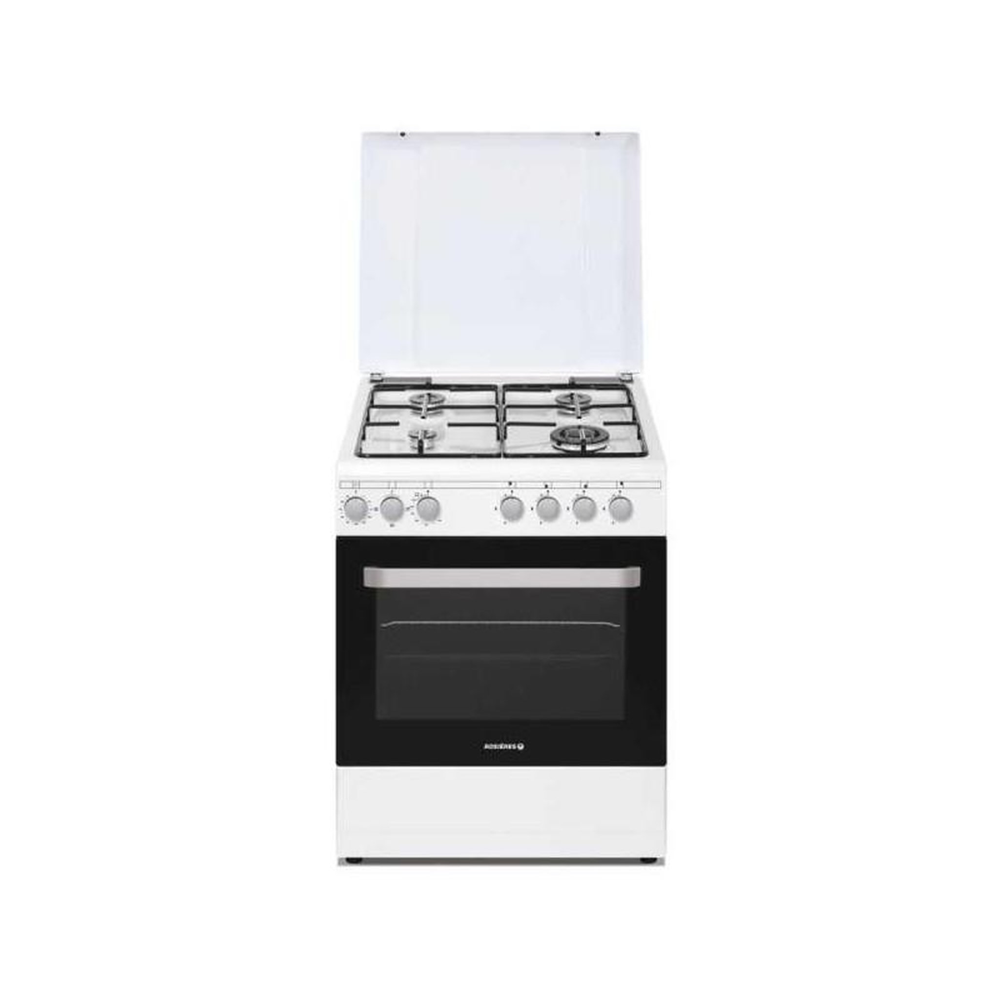Voir la diapositive 3 : Rosieres Cuisinière gaz 63l 4 feux blanc - rgg663csw/e