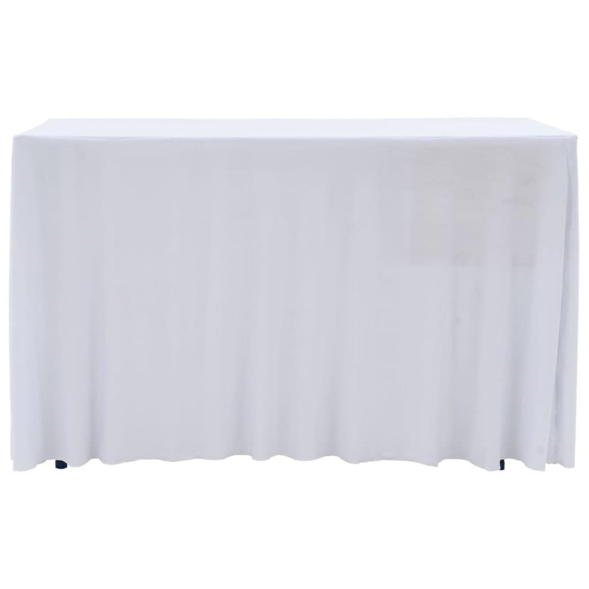 VIDAXL Nappes elastiques de table avec jupon 2 pcs 120x60,5x74cm Blanc