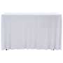 Voir la diapositive 2 : VIDAXL Nappes elastiques de table avec jupon 2 pcs 120x60,5x74cm Blanc