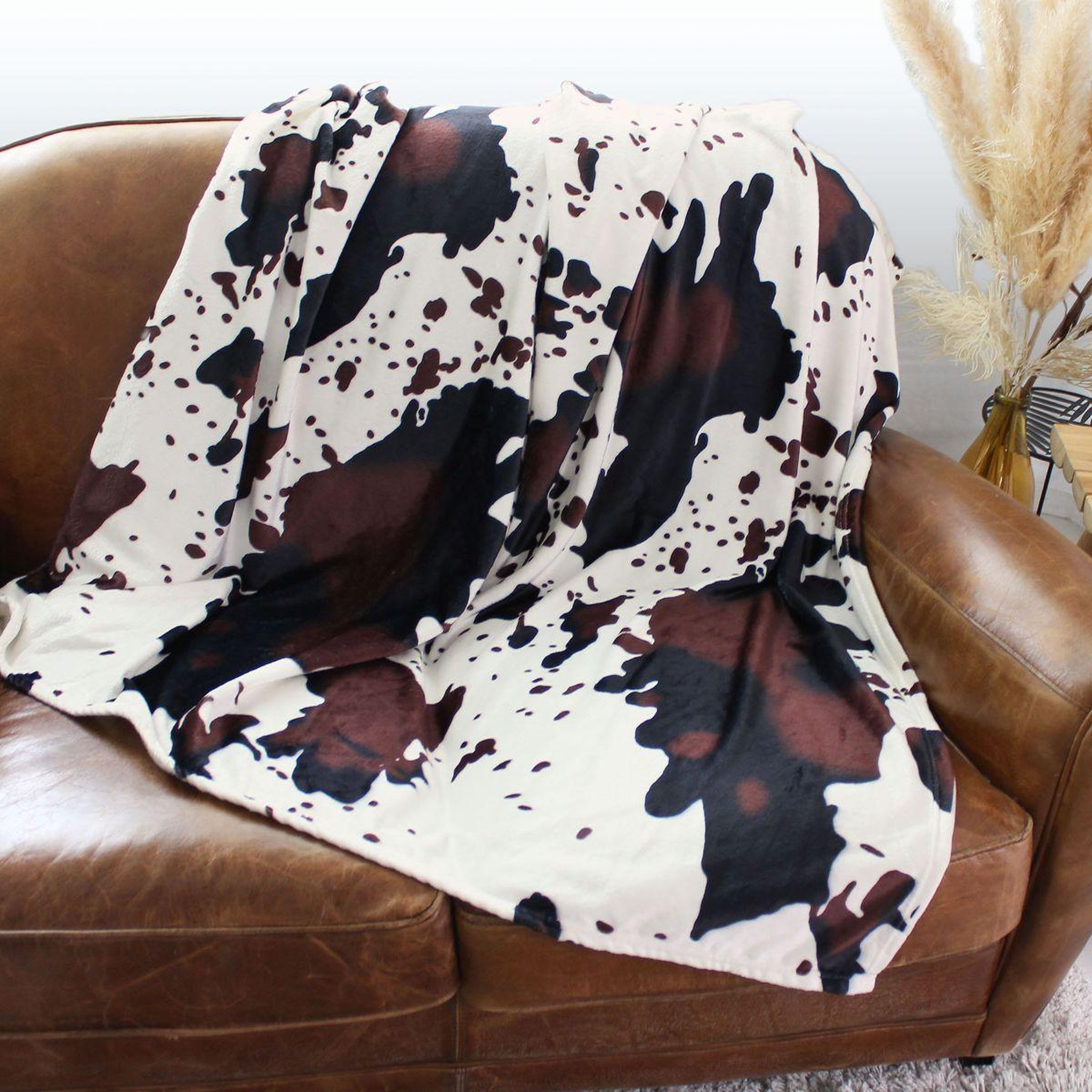Voir la diapositive 3 : ENJOY HOME Plaid en flanelle imprimé  vache  130x170cm multicolore