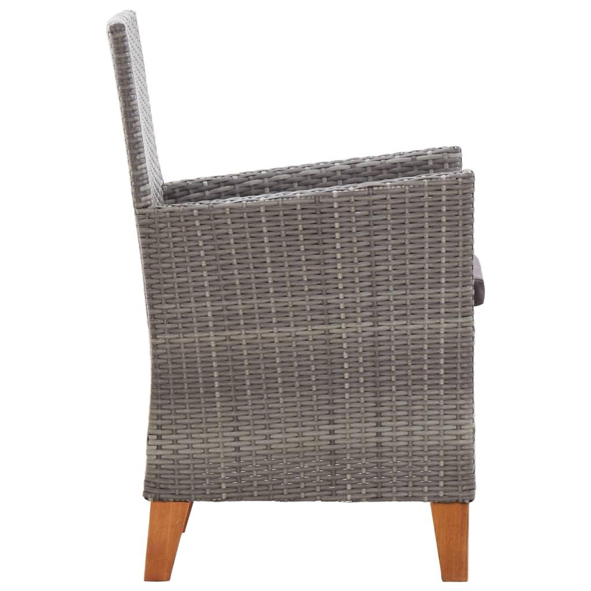 Voir la diapositive 4 : VIDAXL Chaises de jardin lot de 2 avec coussins Resine tressee Gris