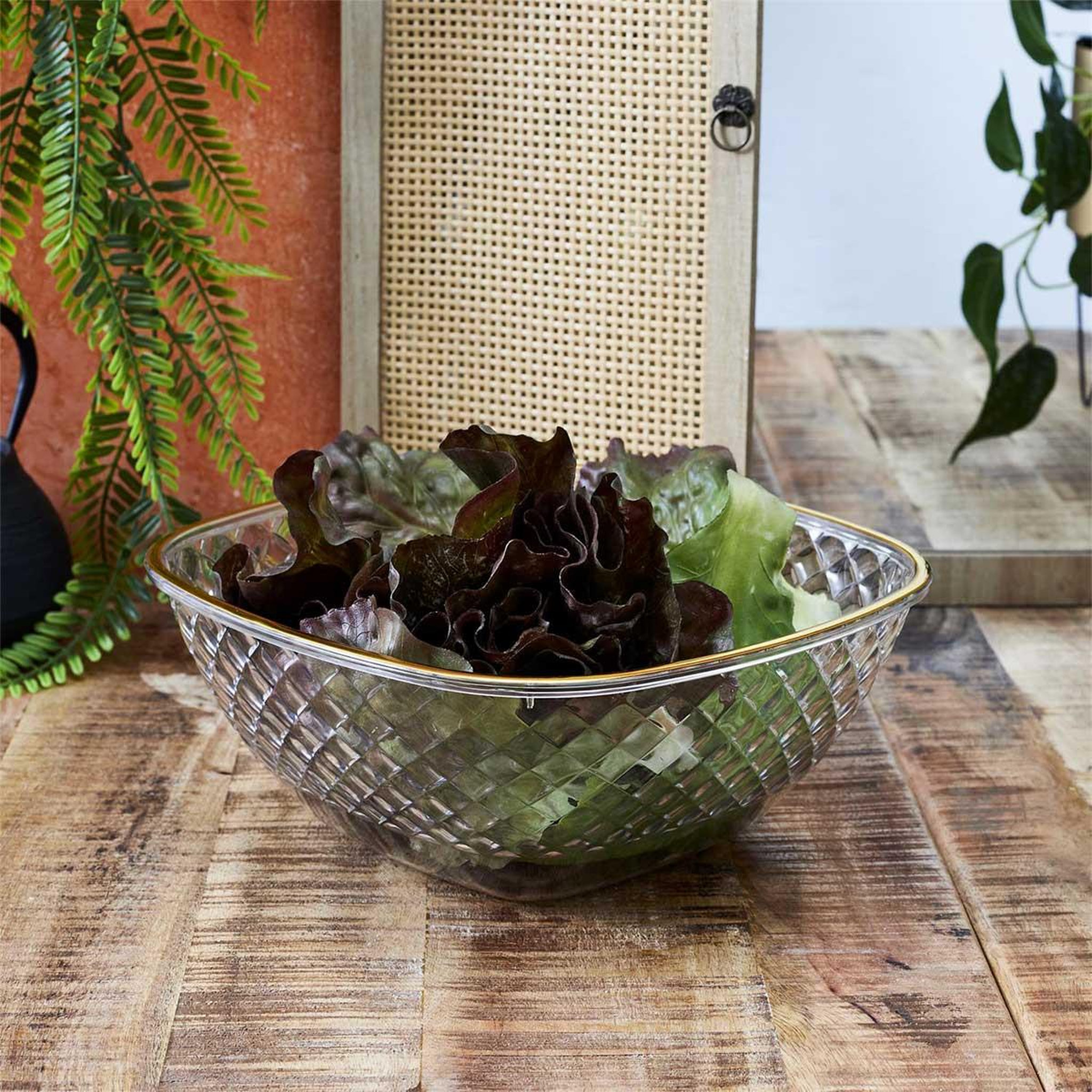 Voir la diapositive 3 : The Home Deco Factory Saladier design  mirage  25cm transparent