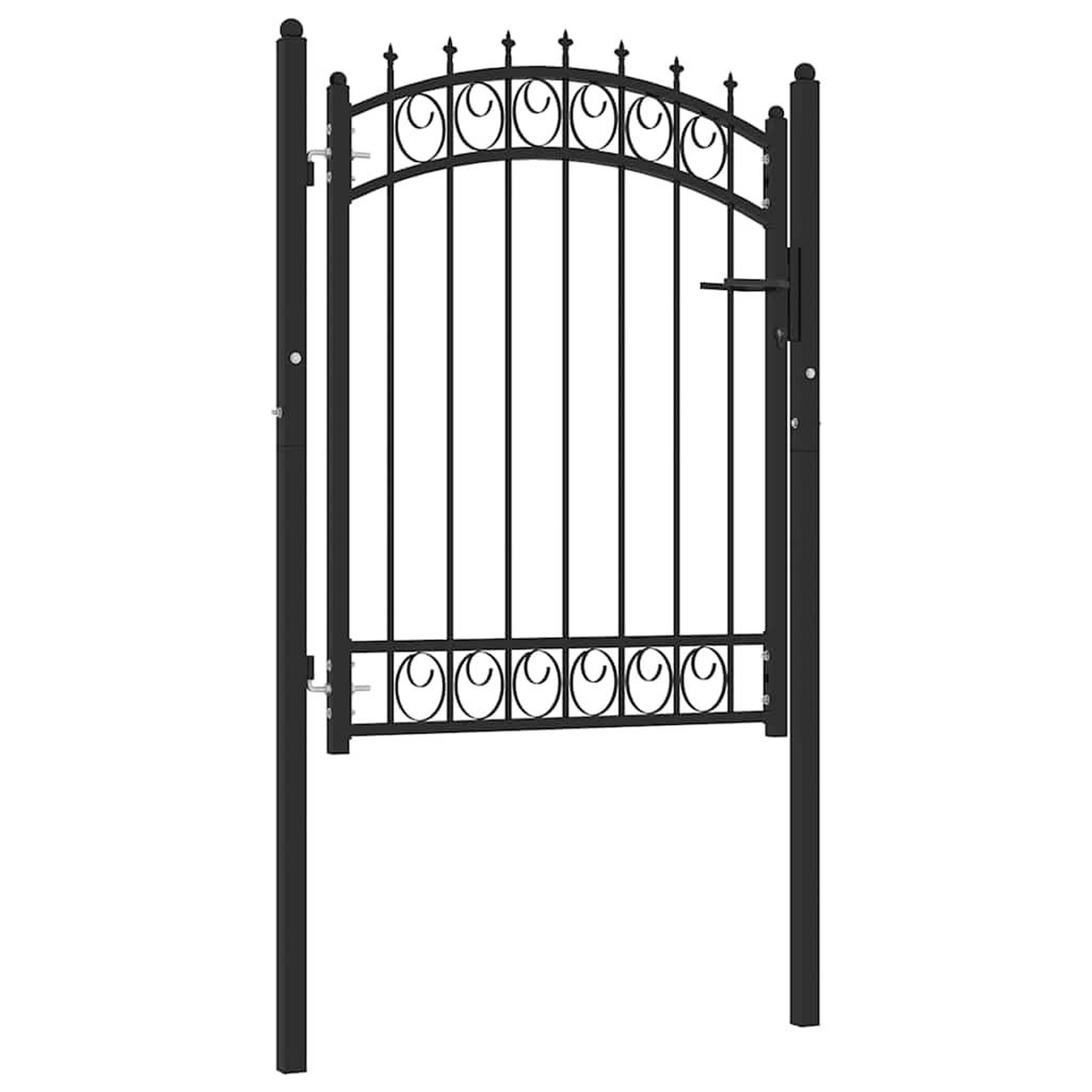 VIDAXL Portail de cloture emmen avec pointes en acier 103 x 109,5 cm noir