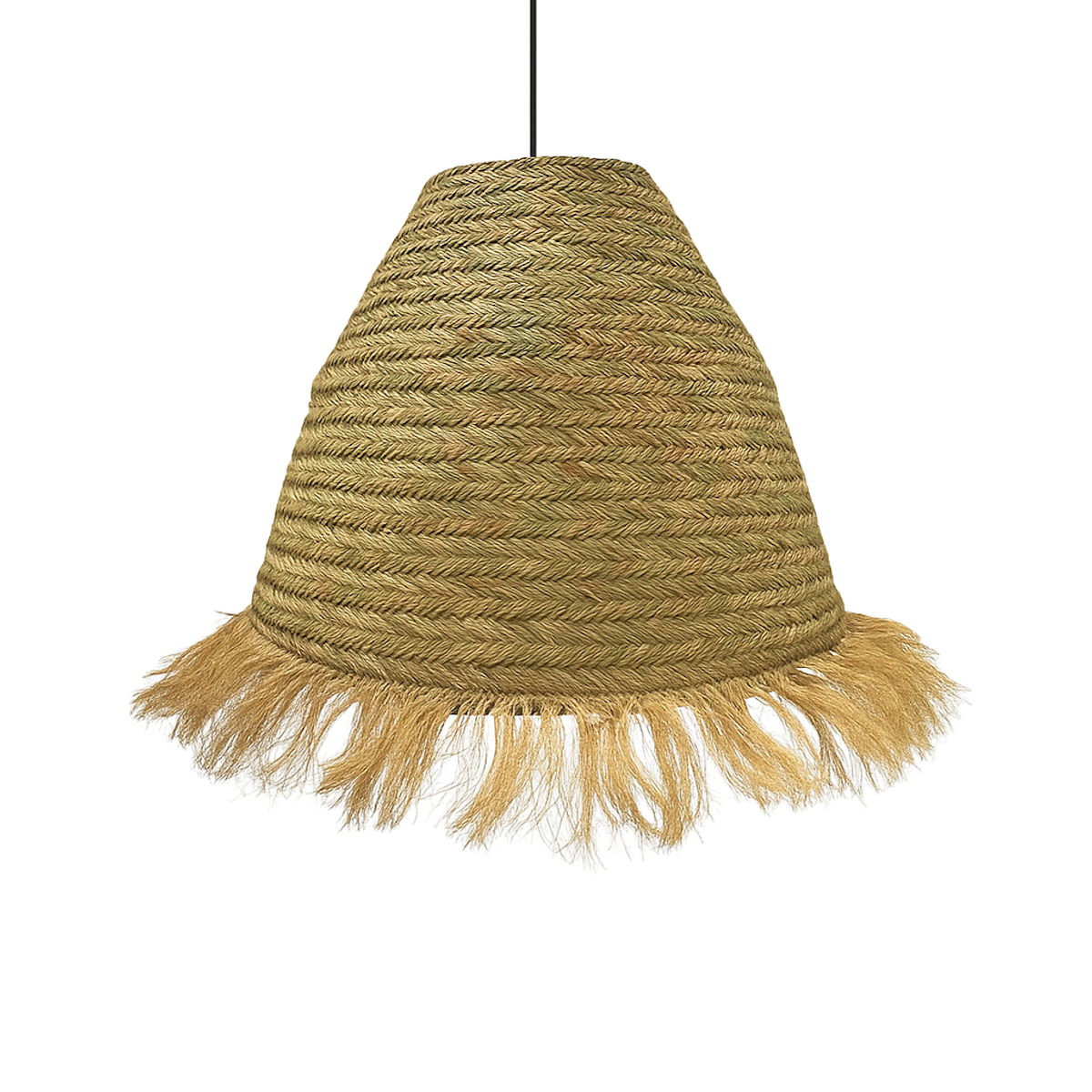 Lumisky Suspension d'extérieur avec câble BIG ANAFI Beige Fibre naturelle D100 cm