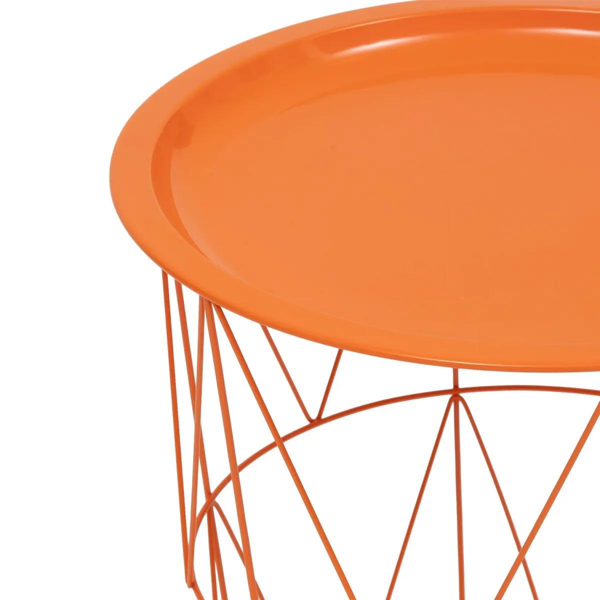 Voir la diapositive 2 : ATMOSPHERA Table d'Appoint en Métal  Kumi  40cm Orange