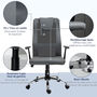 Voir la diapositive 6 : HOMCOM Fauteuil de bureau ergonomique hauteur assise réglable pivotant 360° revêtement synthétique et maille gris