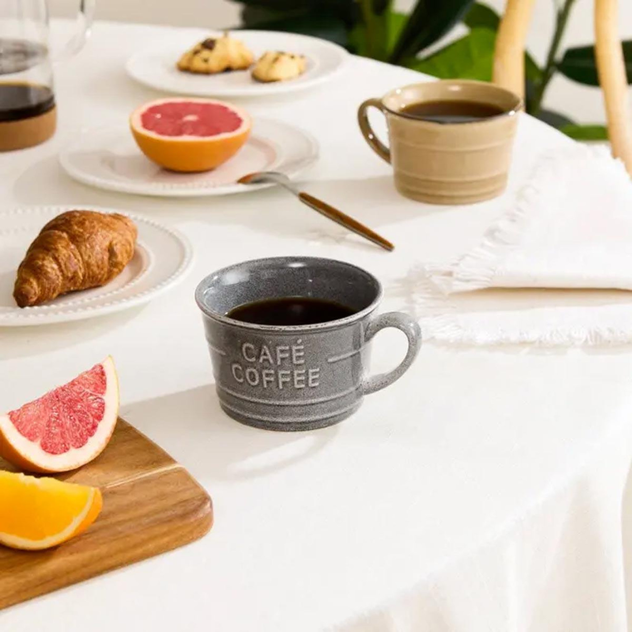 Voir la diapositive 3 : SECRET DE GOURMET Lot de 6 tasses à café  joel  26cl gris