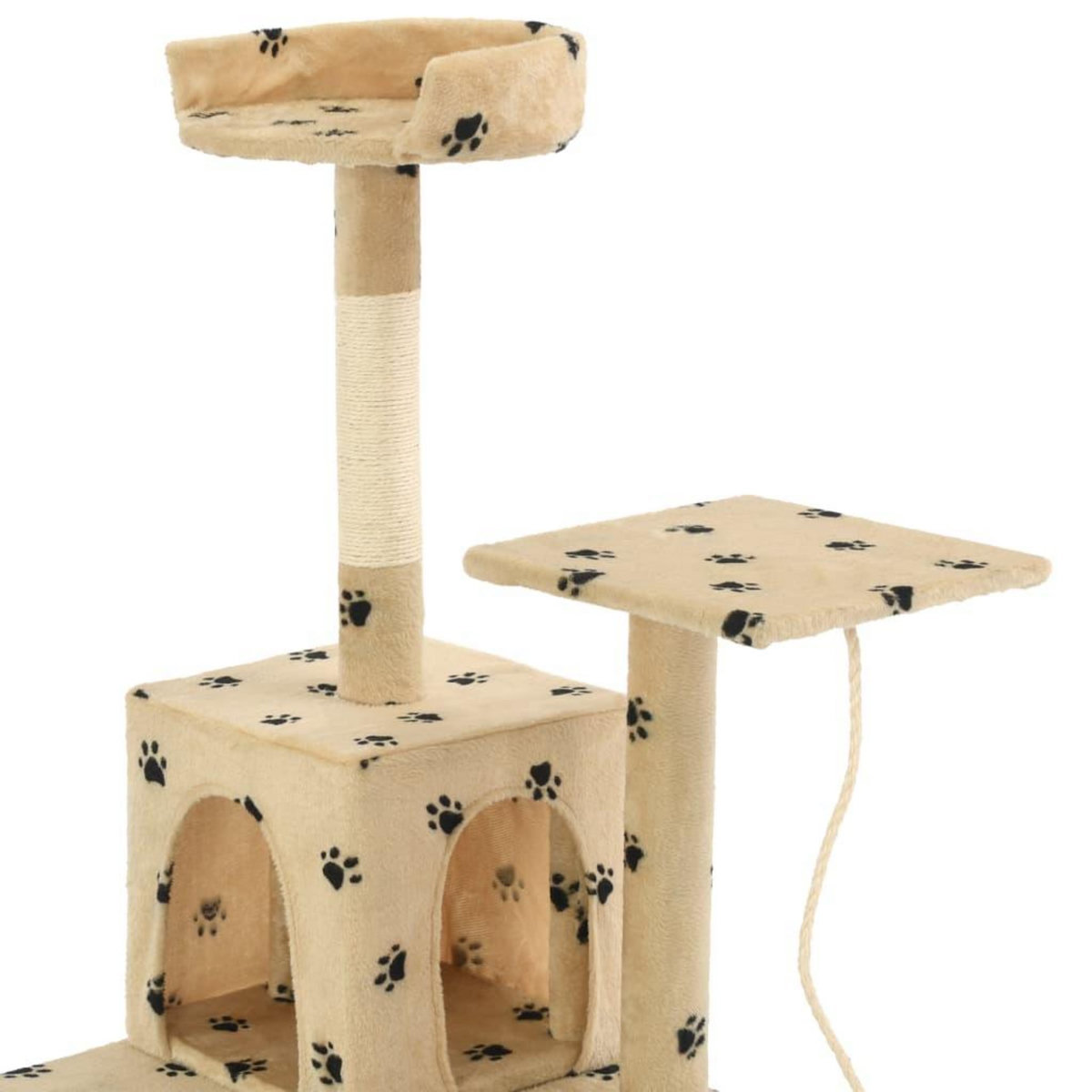 VIDAXL Arbre a chat avec griffoirs en sisal 120 cm Beige Motif pattes