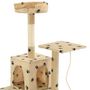 Voir la diapositive 5 : VIDAXL Arbre a chat avec griffoirs en sisal 120 cm Beige Motif pattes