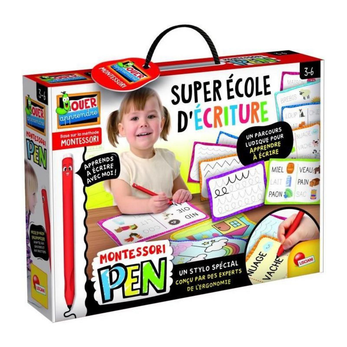 LISCIANI GIOCHI Stylo ergonomique - Montessori Pen Super Ecole d'écriture - LISCIANI
