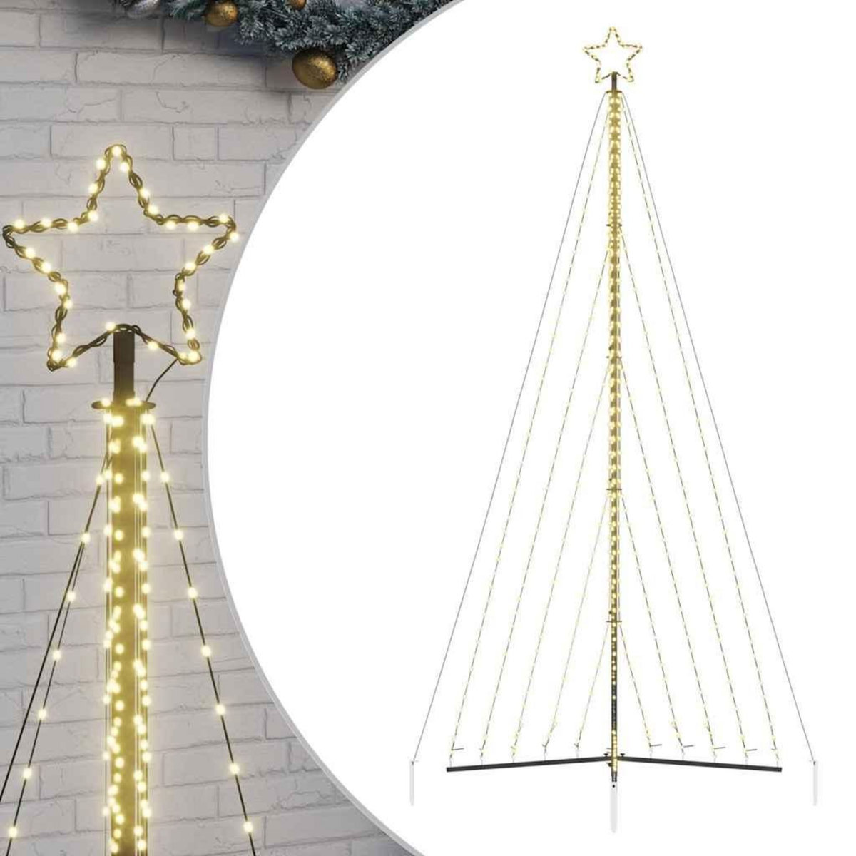 VIDAXL Sapin de Noël a LED 570 LED blanc chaud 399 cm