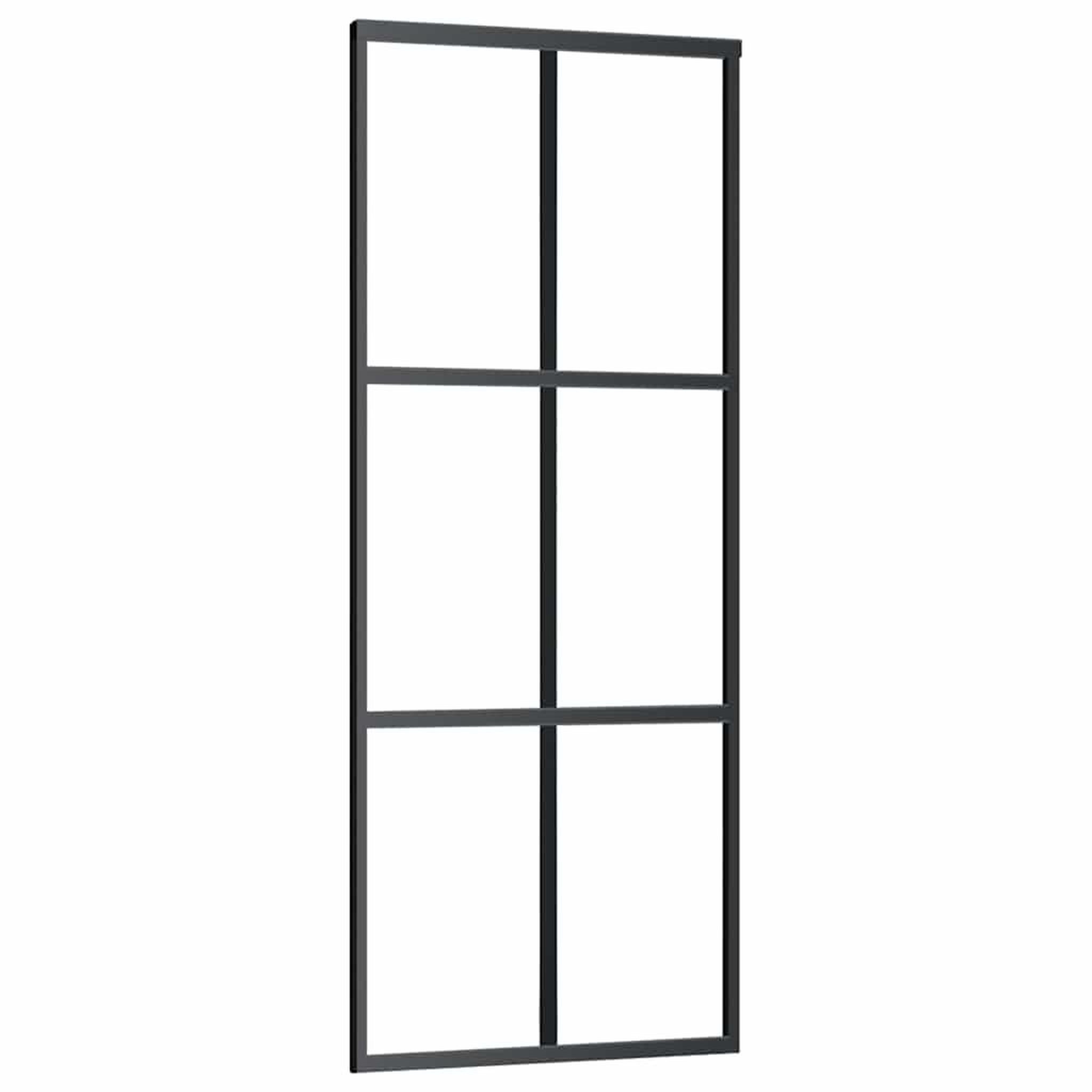 Voir la diapositive 5 : VIDAXL Porte coulissante kit de quincaillerie noir 76x205 cm verre ESG