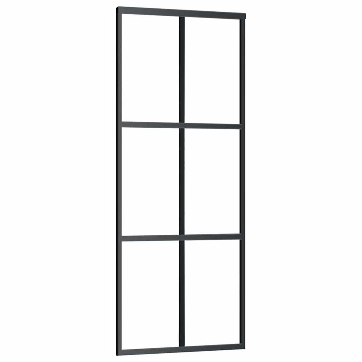 VIDAXL Porte coulissante kit de quincaillerie noir 76x205 cm verre ESG