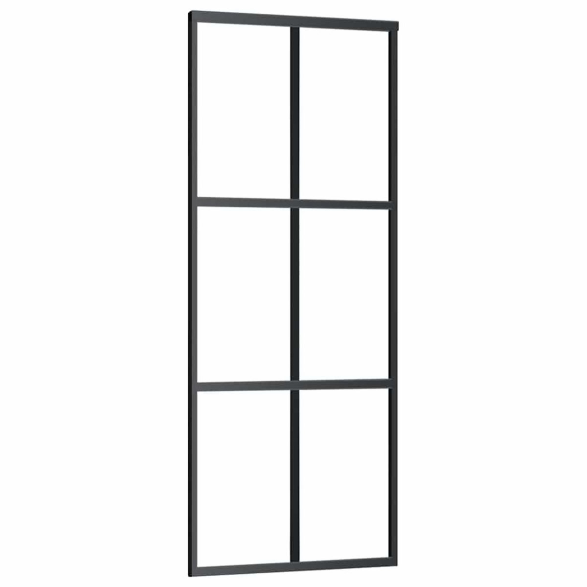 VIDAXL Porte coulissante kit de quincaillerie noir 76x205 cm verre ESG