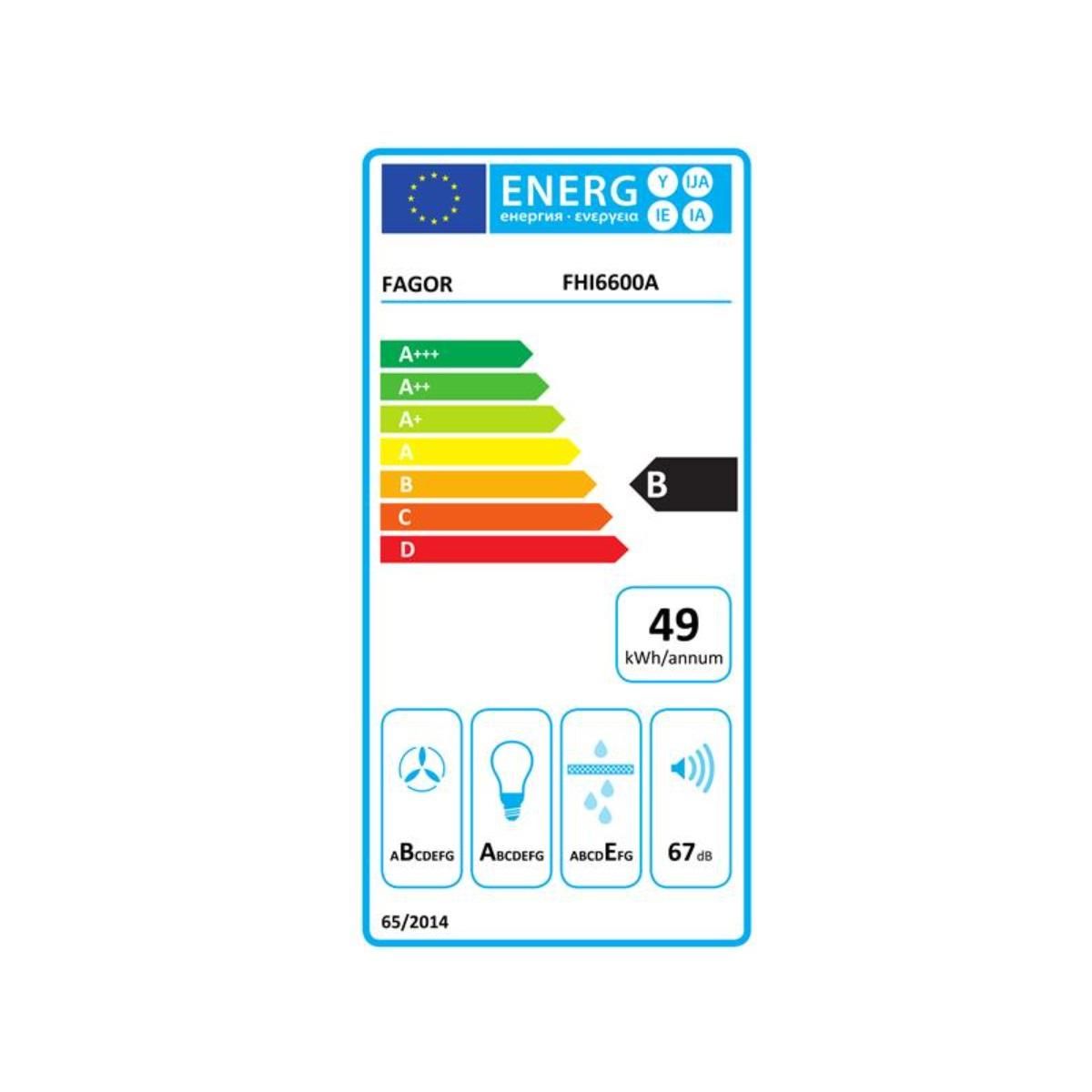Fagor Hotte décorative murale 60cm 591m3/h inox - FHI6600A
