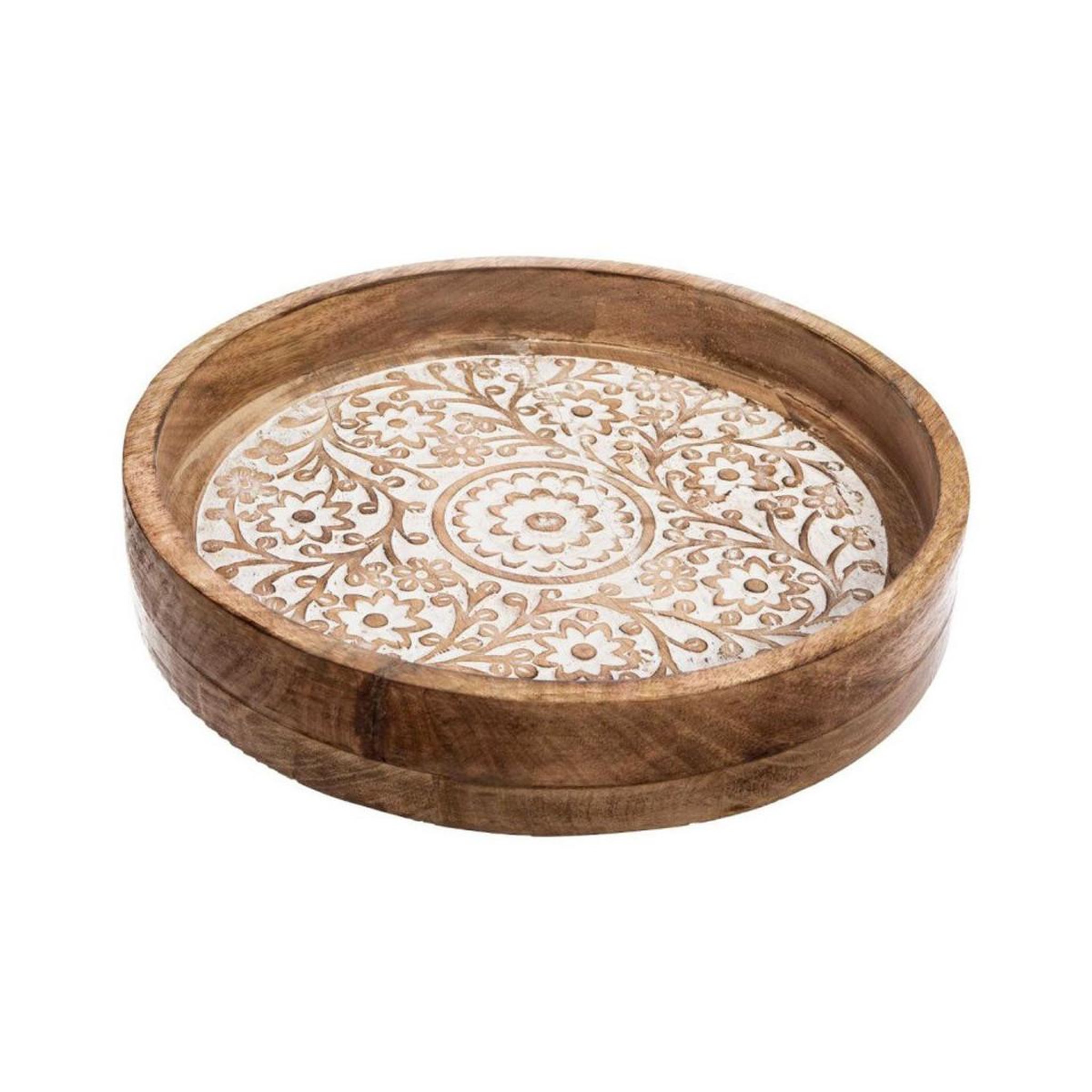 Voir la diapositive 3 : ATMOSPHERA Lot de 2 plateaux en bois  ritual  35cm naturel