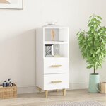 VIDAXL Buffet Blanc brillant 34,5x34x90 cm Bois d'ingenierie