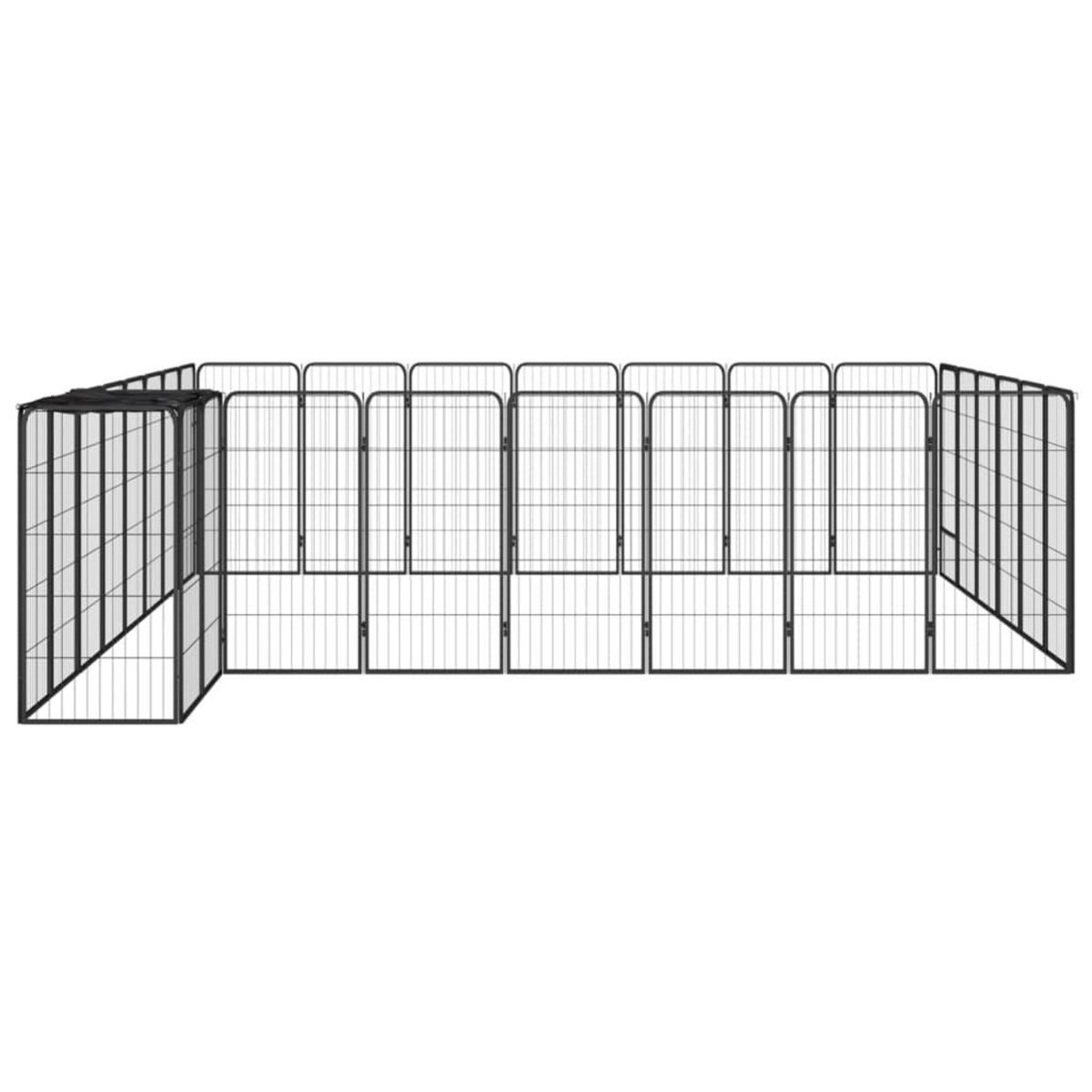 VIDAXL Parc pour chien 30panneaux Noir 50x100cm Acier enduit de poudre