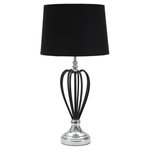 Paris Prix Lampe à Poser en Métal  Darky  56cm Noir & Argent