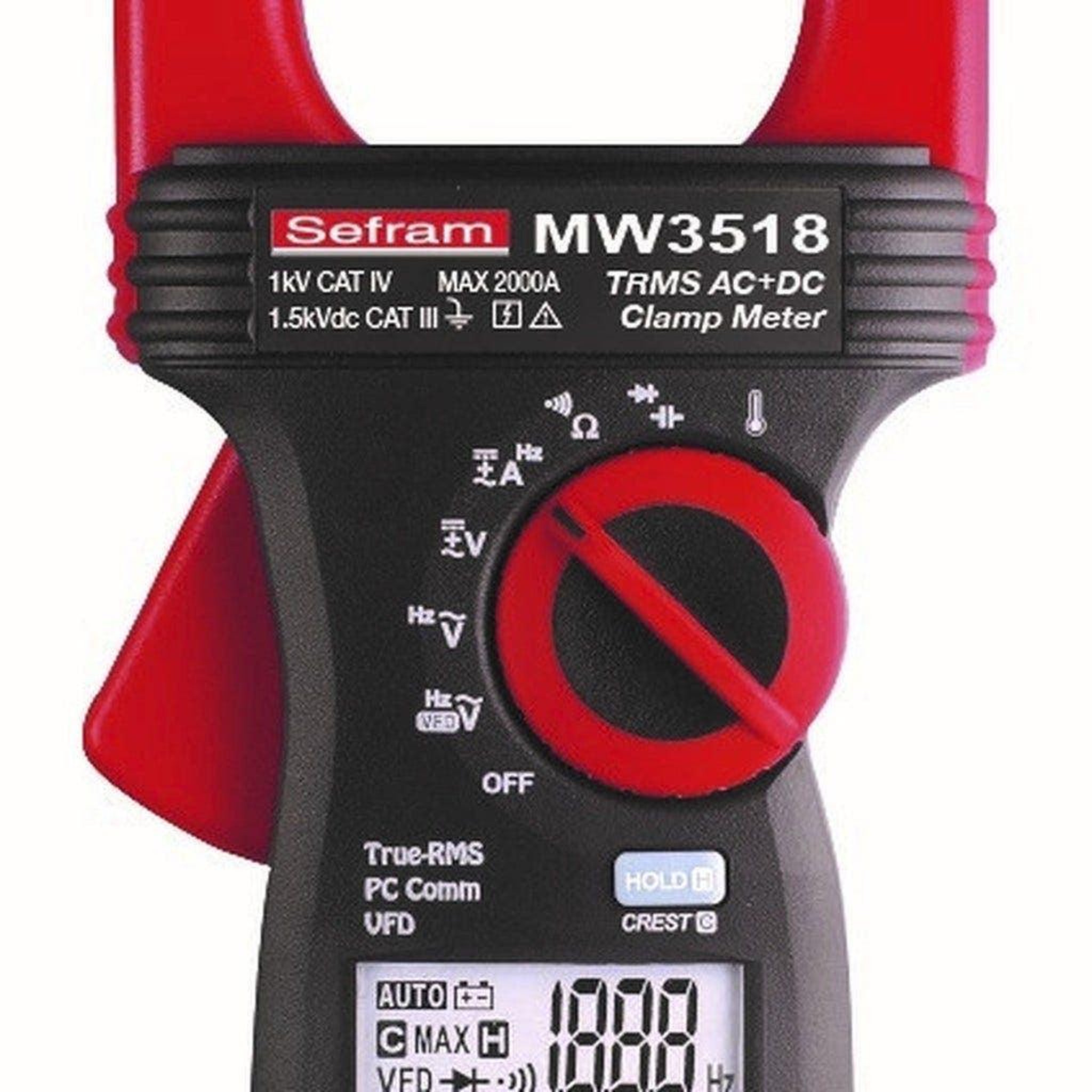 SEFRAM Pince multimètre 2000 a trms ac + dc photovoltaïque