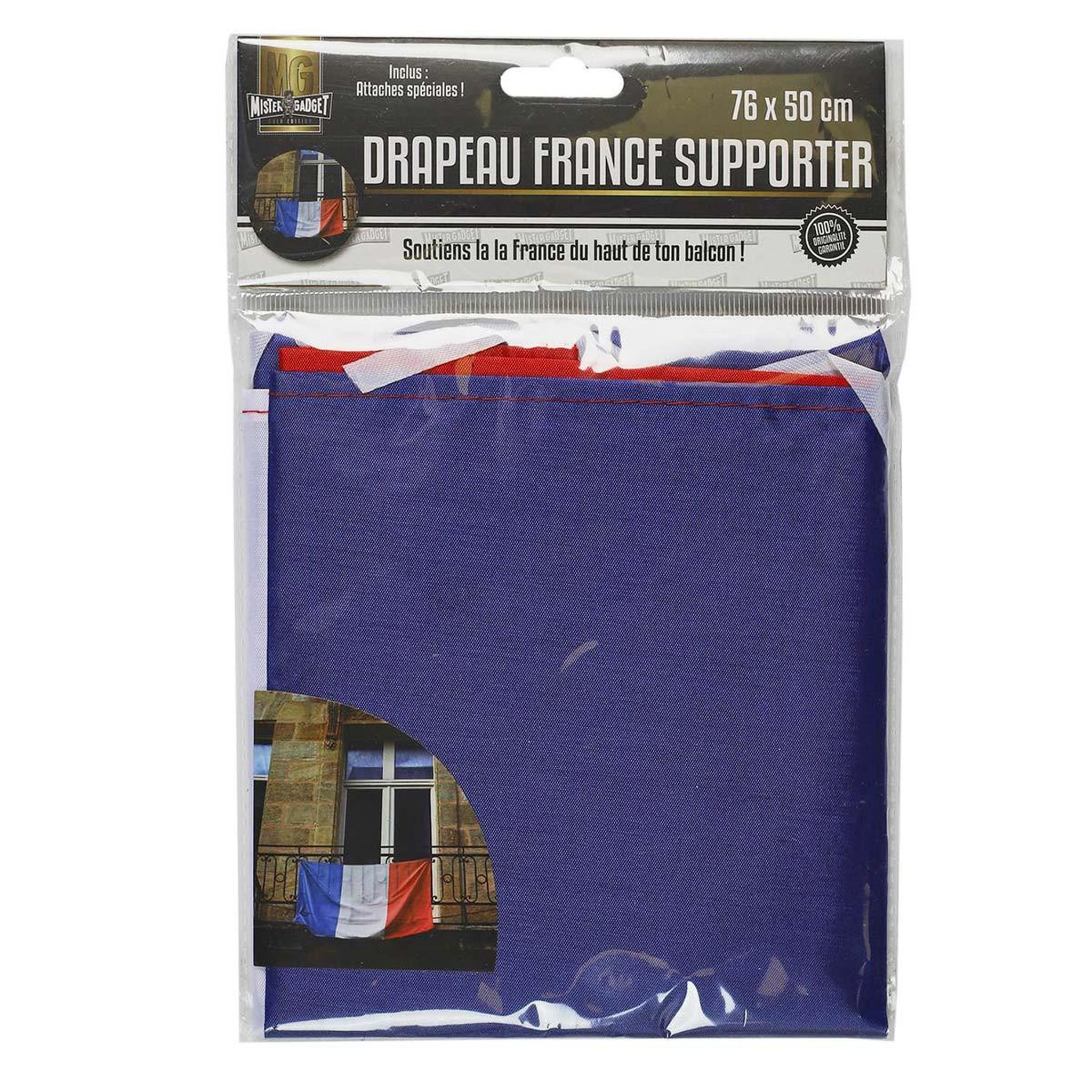 Voir la diapositive 3 : MISTER GADGET Drapeau france tricolore  supporter  50x76cm multicolore