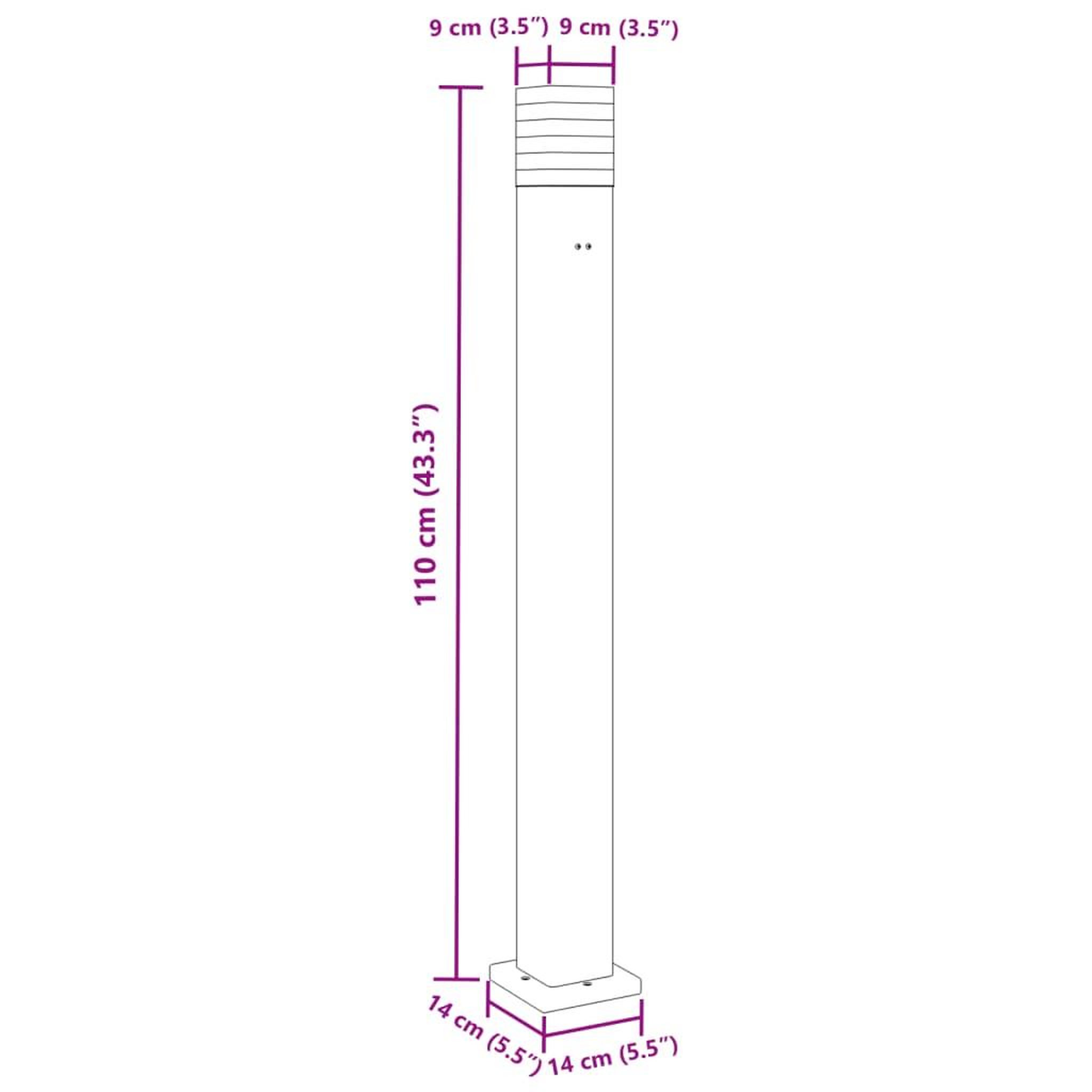 Voir la diapositive 6 : VIDAXL Lampadaire d'exterieur avec sortie noir 110 cm aluminium