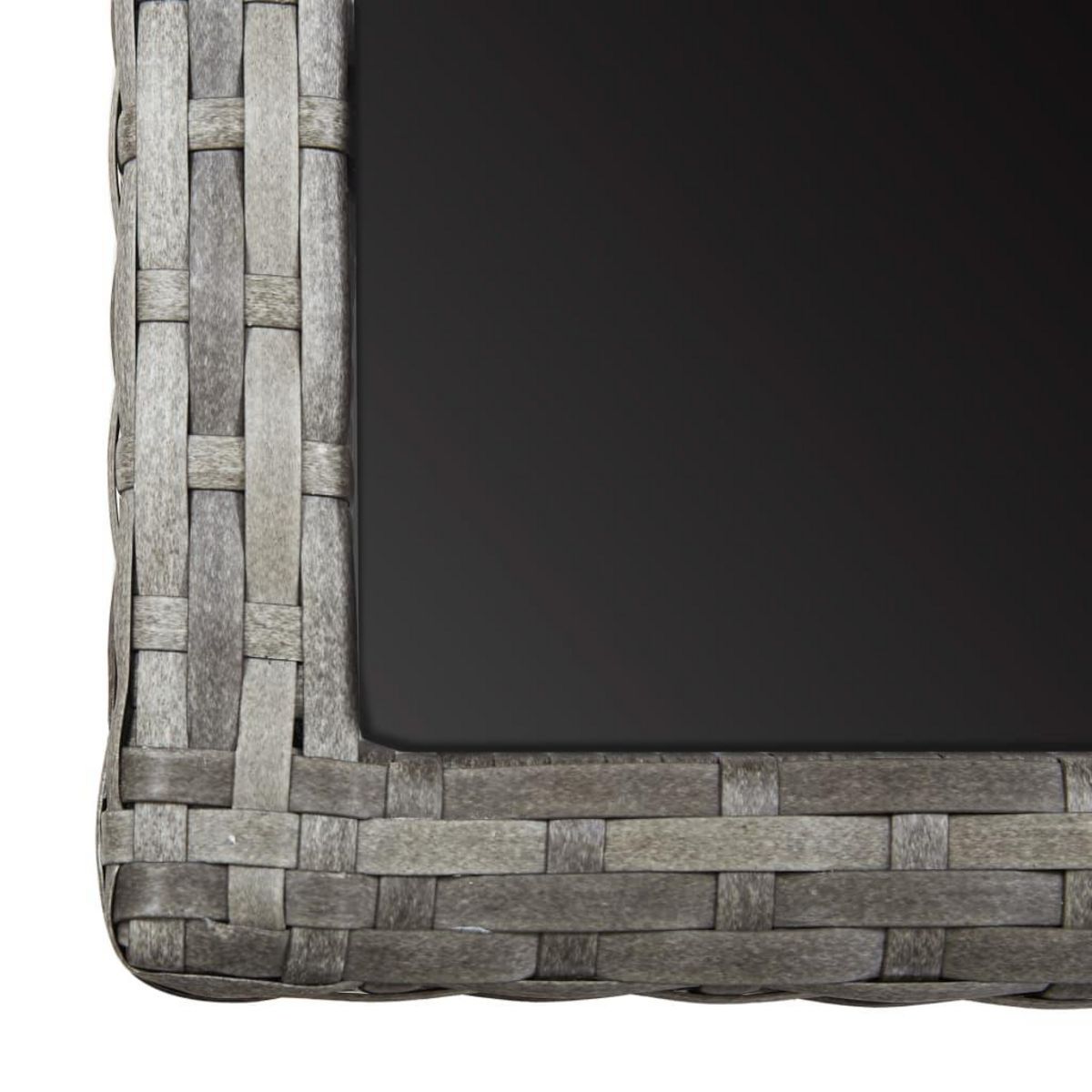 VIDAXL Table de jardin Anthracite 110x53x72 cm Verre et resine tressee