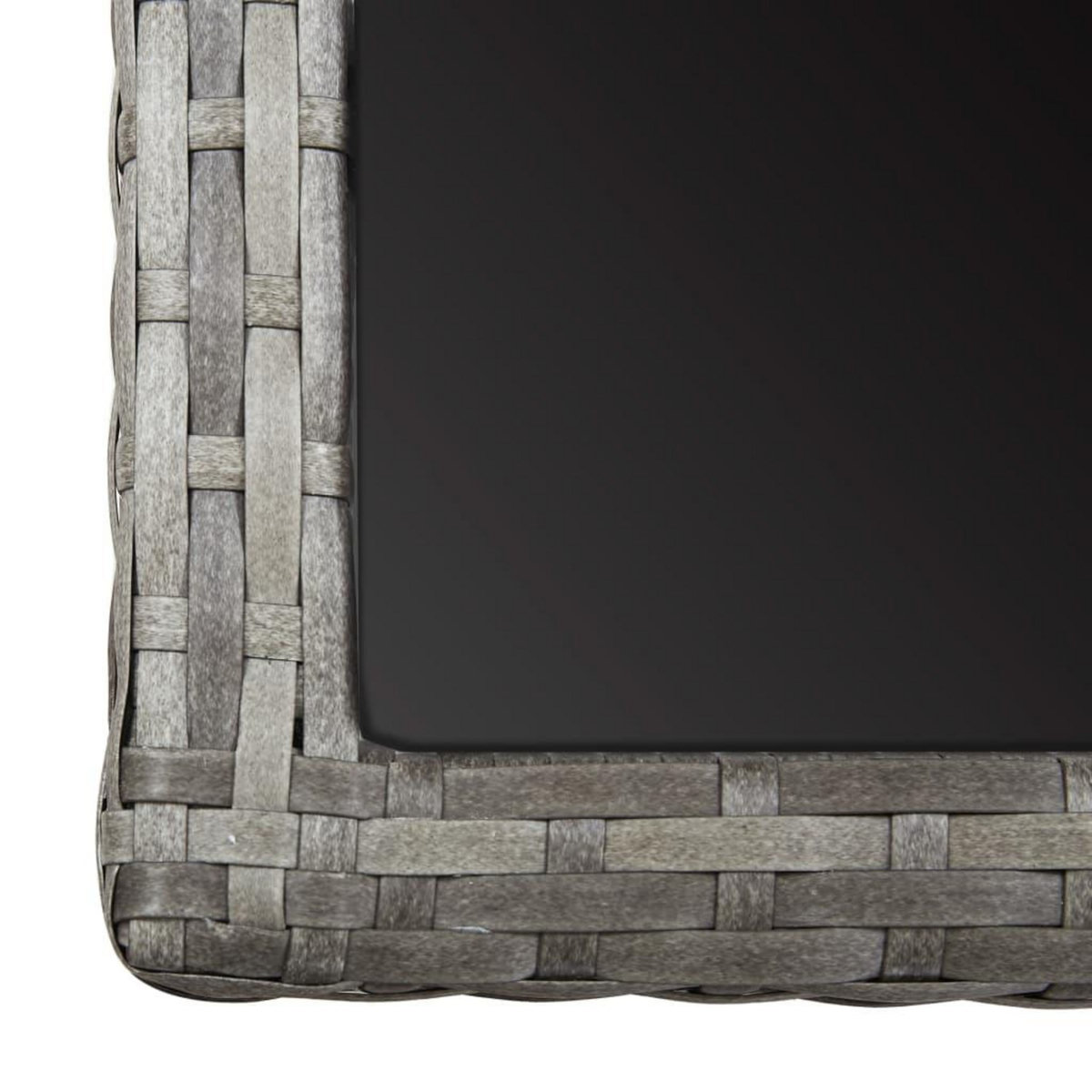 VIDAXL Table de jardin Anthracite 110x53x72 cm Verre et resine tressee