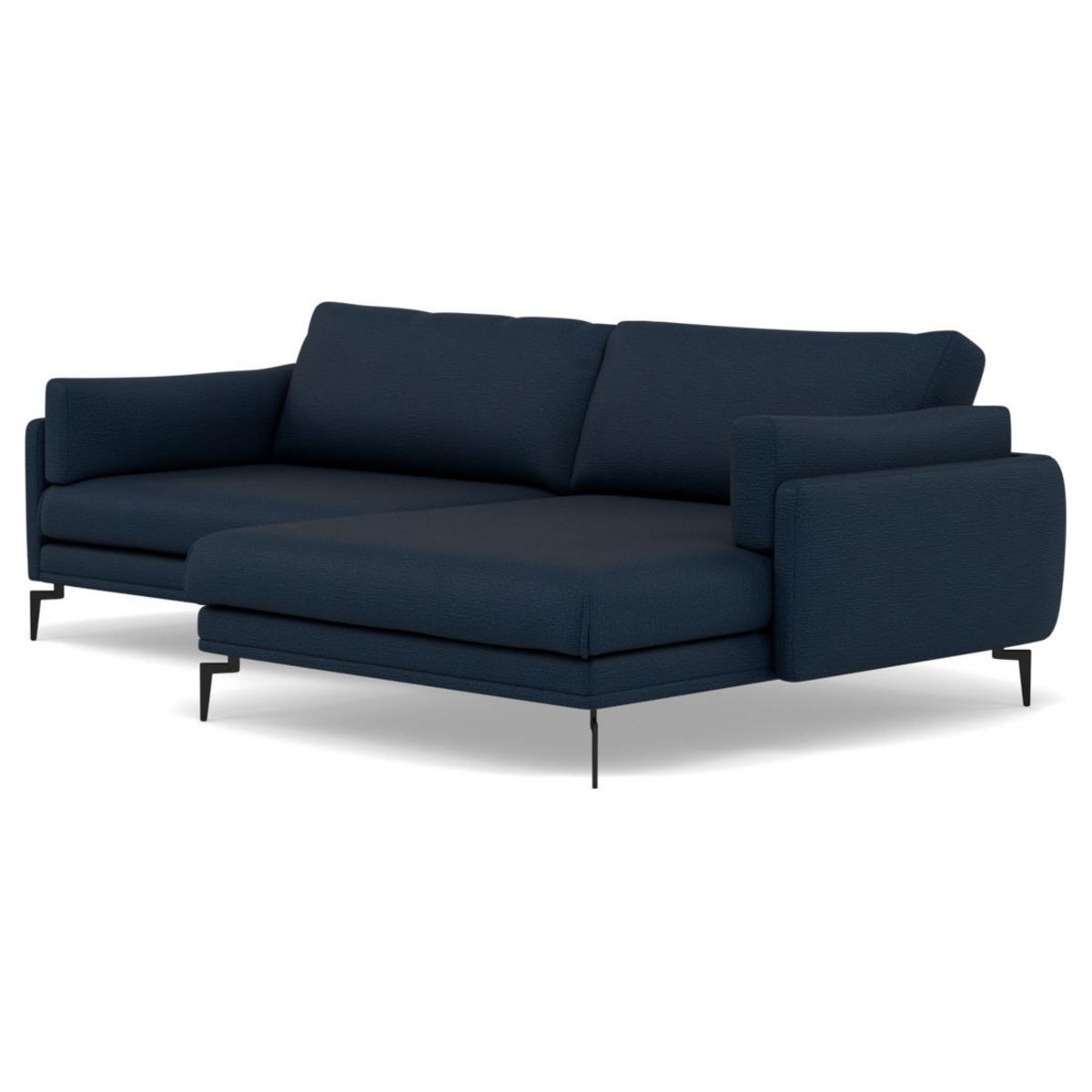 LISA DESIGN Carlos - canapé d'angle droit 4 places ultra moelleux en tissu texturé