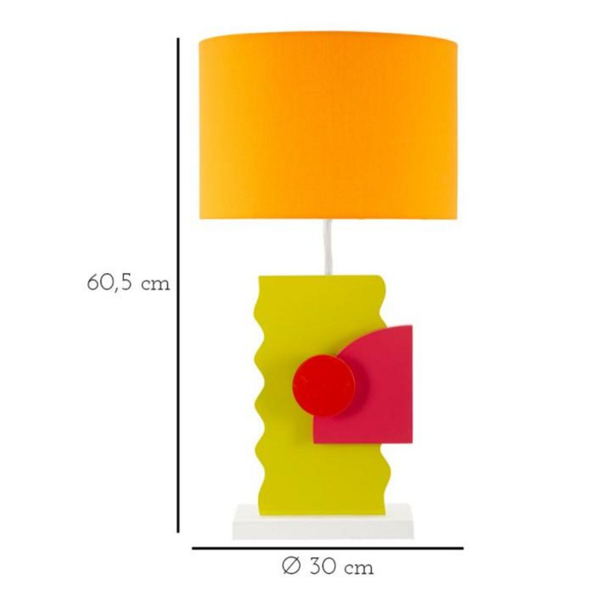 Paris Prix Lampe à Poser Déco  Color  60cm Multicolore