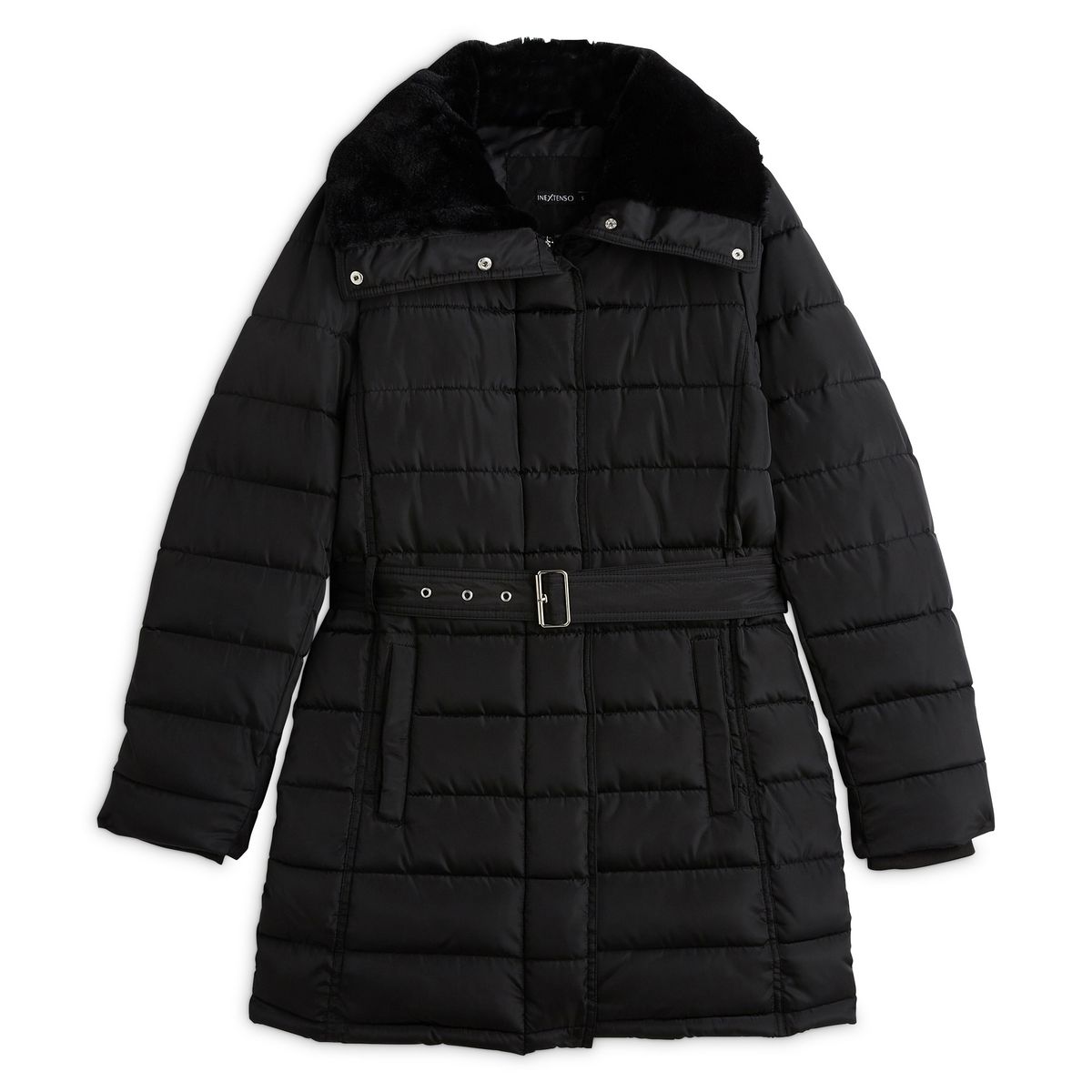 INEXTENSO Doudoune mi longue noire femme