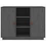 Voir la diapositive 3 : VIDAXL Buffet Gris 100x40x75 cm Bois massif de pin