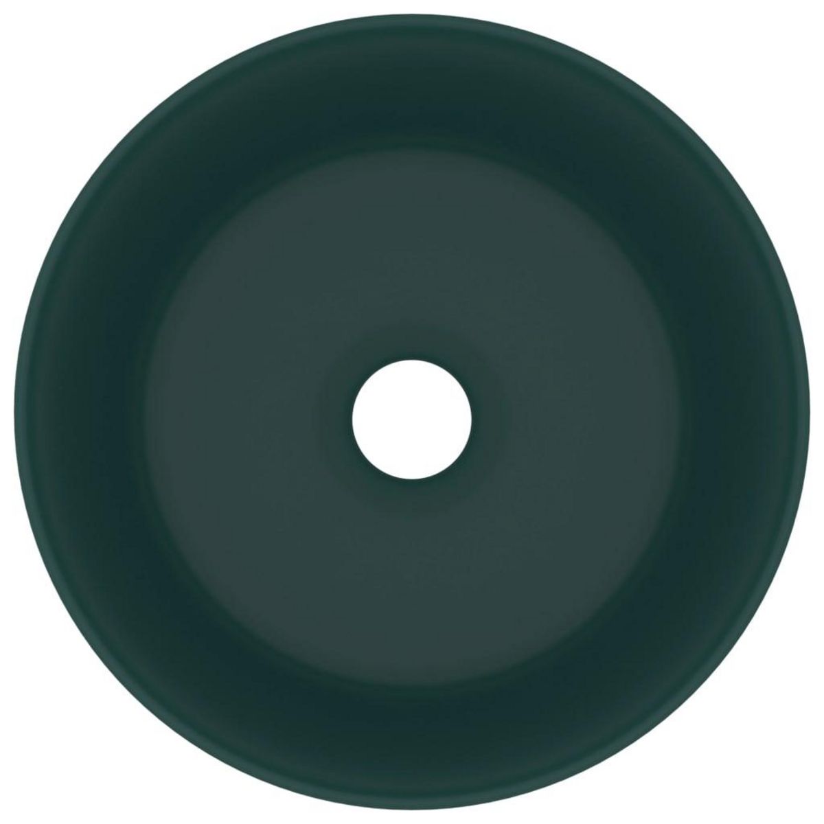 VIDAXL Lavabo rond de luxe Vert fonce mat 40x15 cm Ceramique