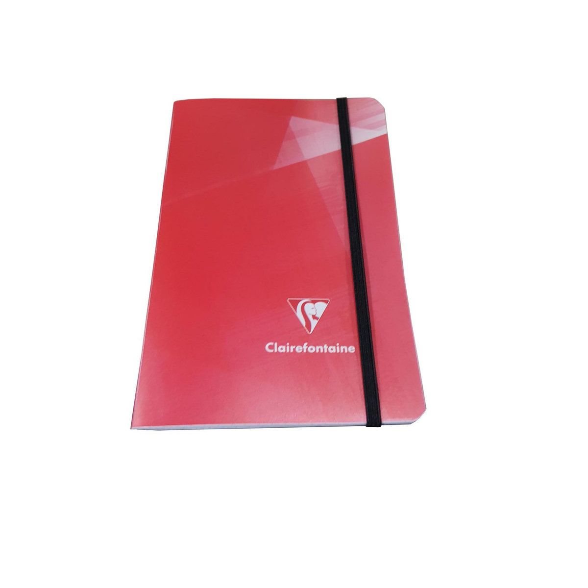 CLAIREFONTAINE Carnet piqure élastique 11x17cm 96 pages - Petits carreaux - Rouge
