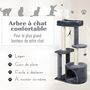 Voir la diapositive 5 : PAWHUT Arbre à chats avec griffoirs grattoirs sisal naturel centre d'activités niche plateformes 2 jouets suspendus gris