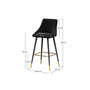 Voir la diapositive 4 : Rendez vous déco Lot de 2 chaises de bar 78 cm en velours noir-Aristote