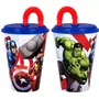Avengers Gobelet avec paille Avengers enfant verre en plastique reutilisable