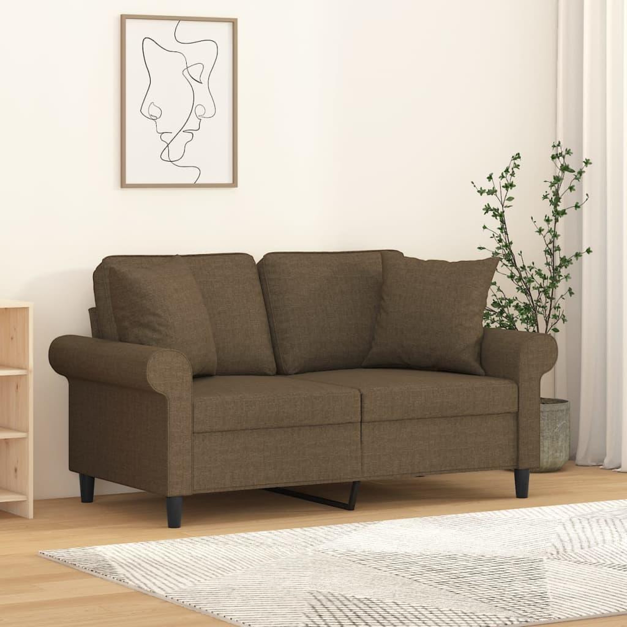 Voir la diapositive 1 : VIDAXL Coussins decoratifs lot de 2 Marron 40x40 cm Tissu