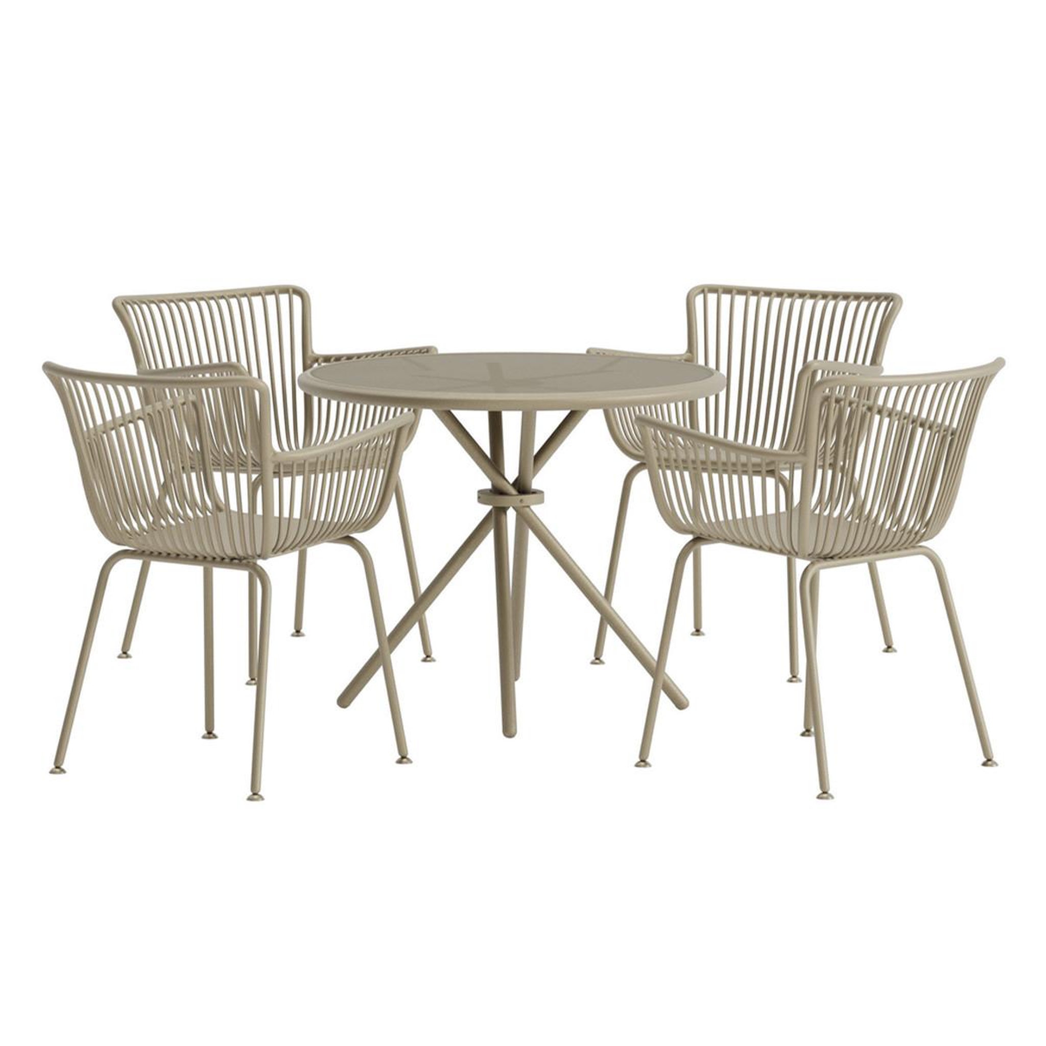 Paris Prix Ensemble Table de Jardin & 4 Chaises  Sifnos  90cm Beige