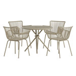Paris Prix Ensemble Table de Jardin & 4 Chaises  Sifnos  90cm Beige