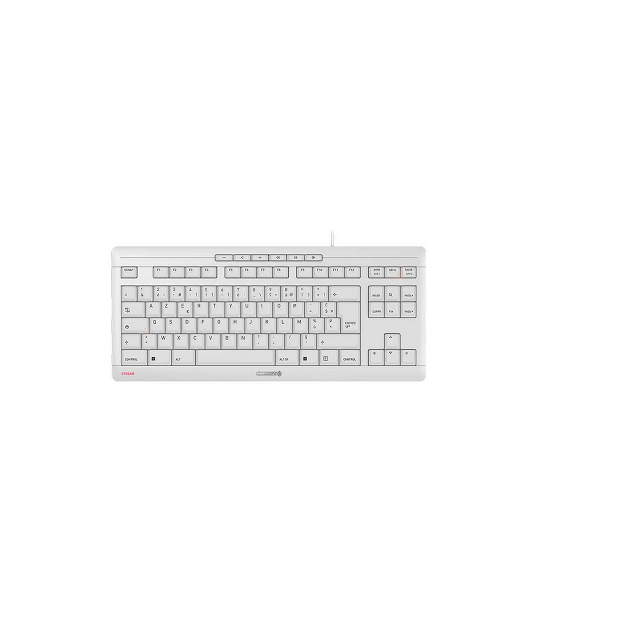 Cherry CHERRY STREAM CLAVIER TKL - Clavier - USB - AZERTY - Français - commutateur : CHERRY SX - gris pâle