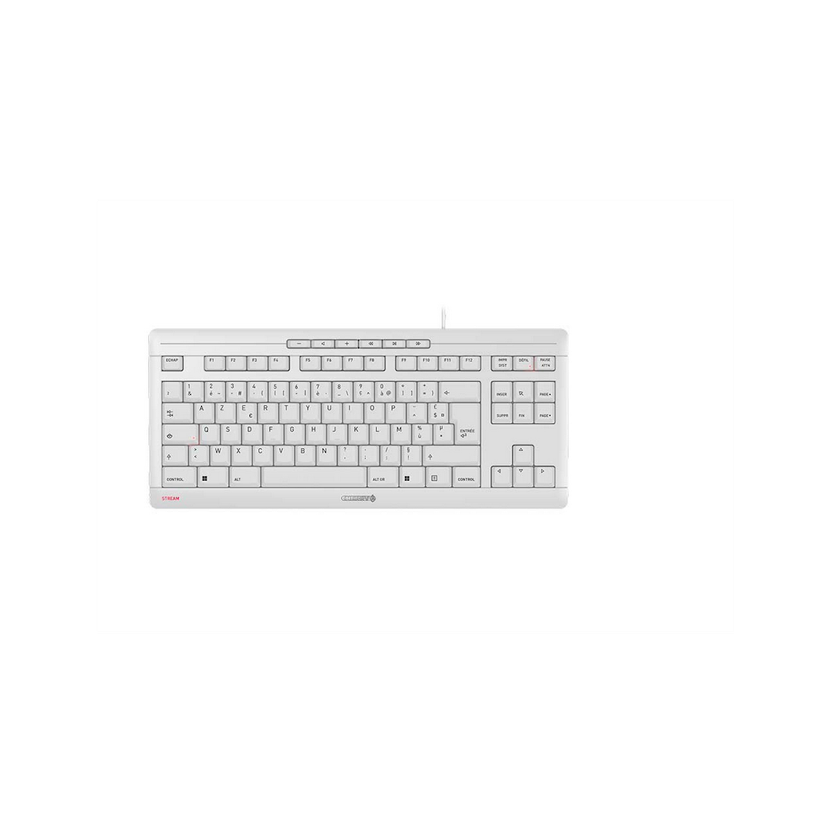Cherry CHERRY STREAM CLAVIER TKL - Clavier - USB - AZERTY - Français - commutateur : CHERRY SX - gris pâle