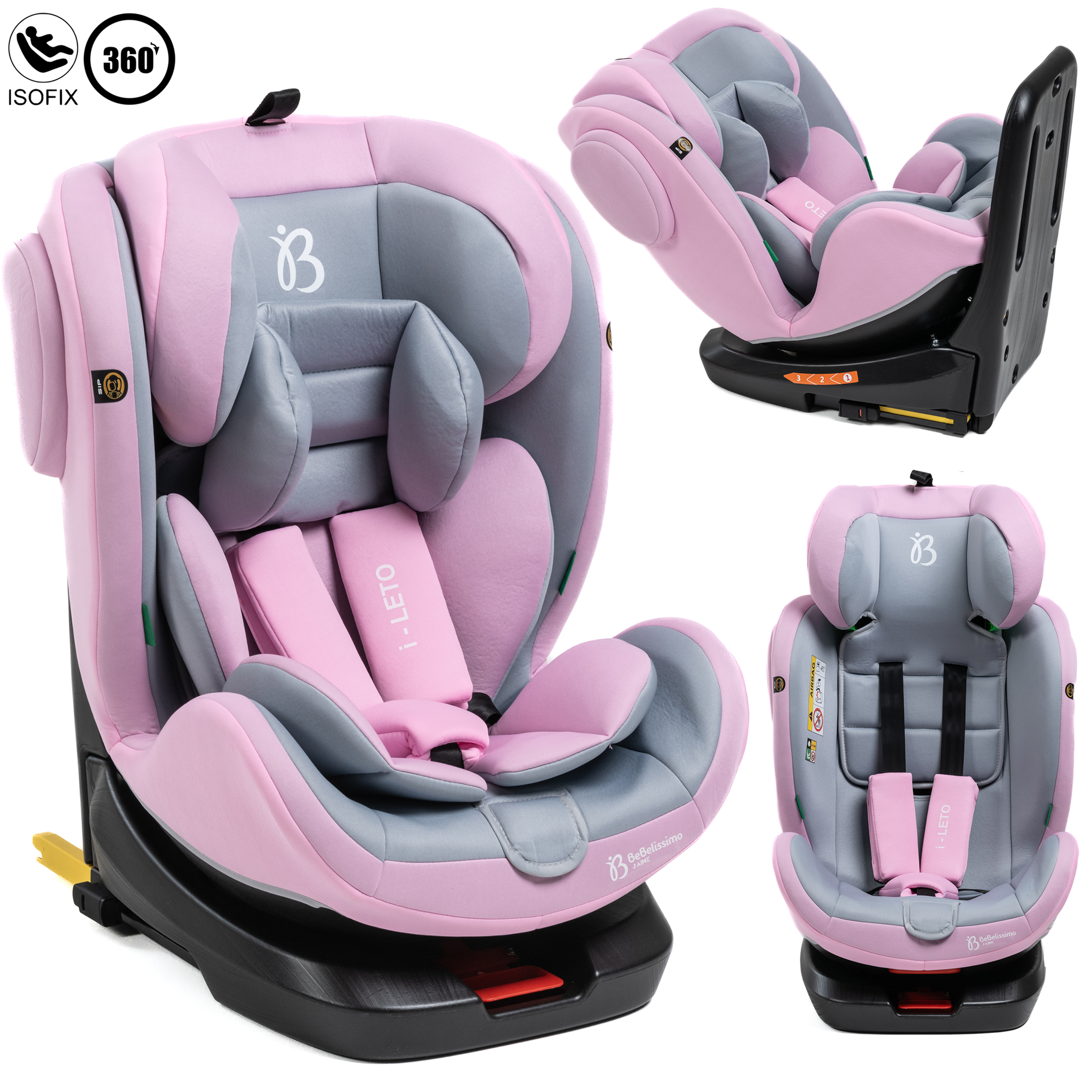 BEBELISSIMO Siège auto Isofix - pivotant 360 ° - groupe 0+/1/2/3 - (0-36kg) - i-Leto