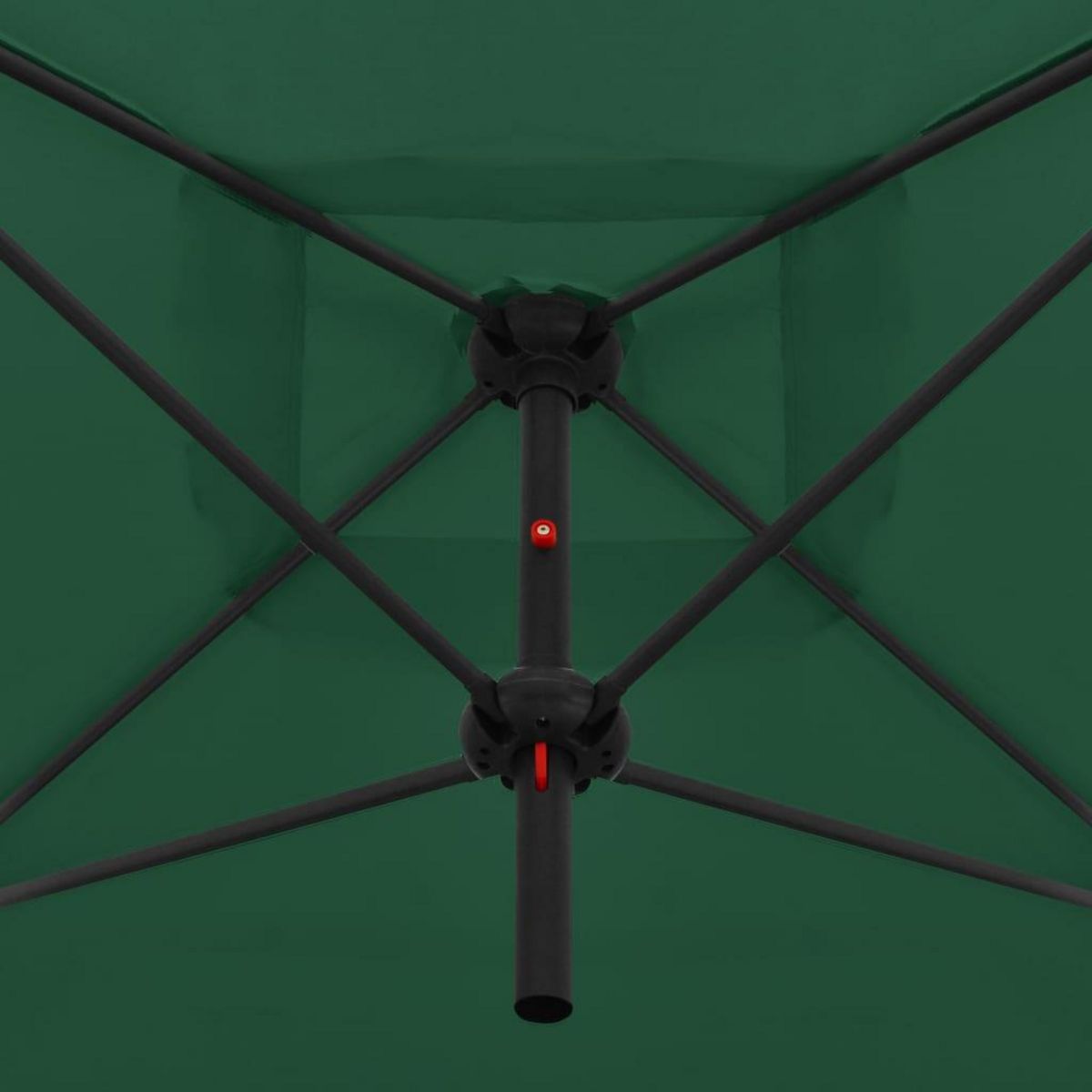 VIDAXL Parasol double avec mat en acier 250 x 250 cm Vert