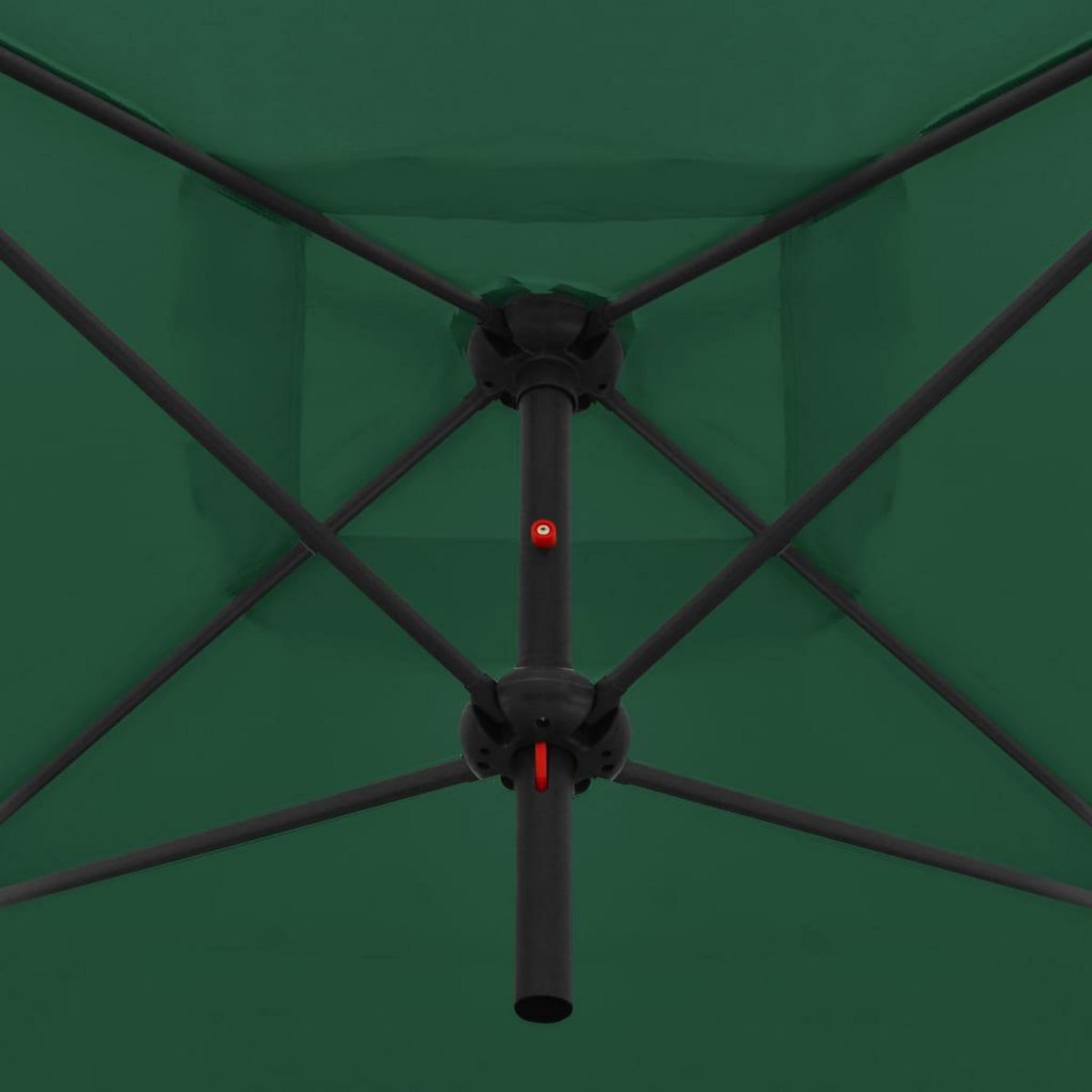 VIDAXL Parasol double avec mat en acier 250 x 250 cm Vert