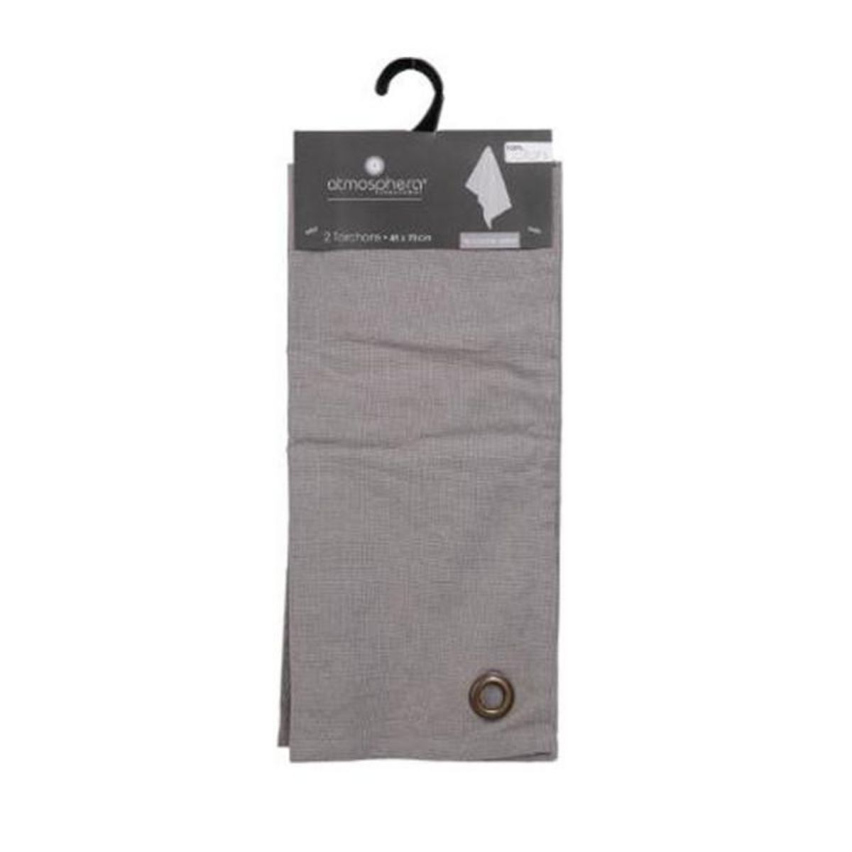 ATMOSPHERA Lot de 2 Torchons de Cuisine  Coton  70cm Gris Clair