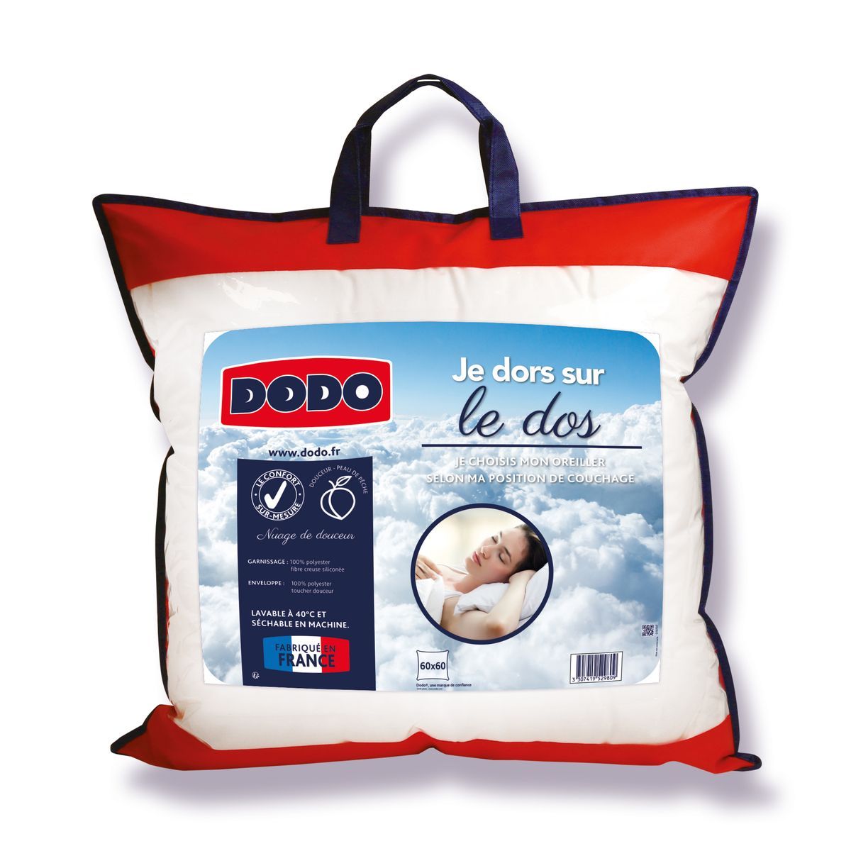 DODO Oreiller confort médium en polyester toucher douceur  NUAGE DE DOUCEUR