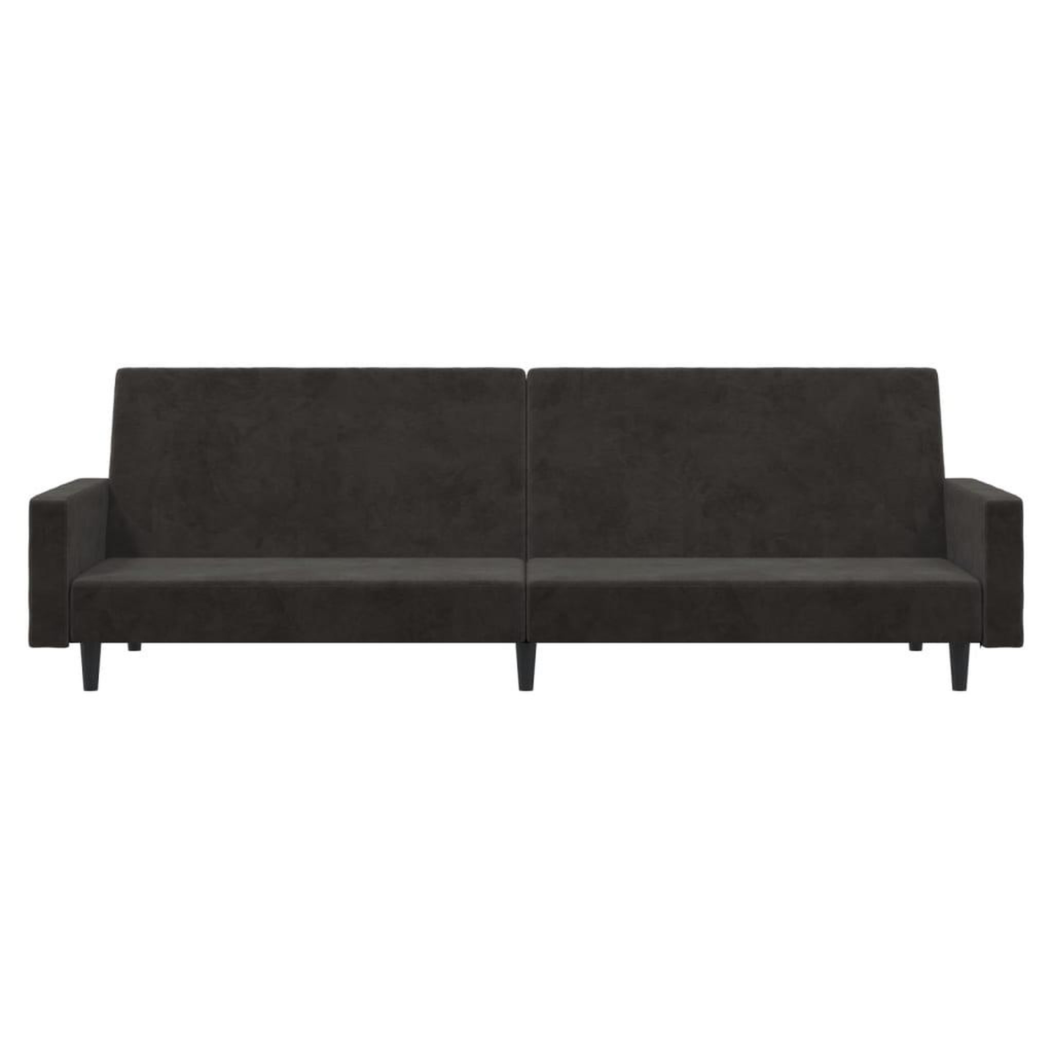 Voir la diapositive 5 : VIDAXL Canape-lit a 2 places gris fonce velours
