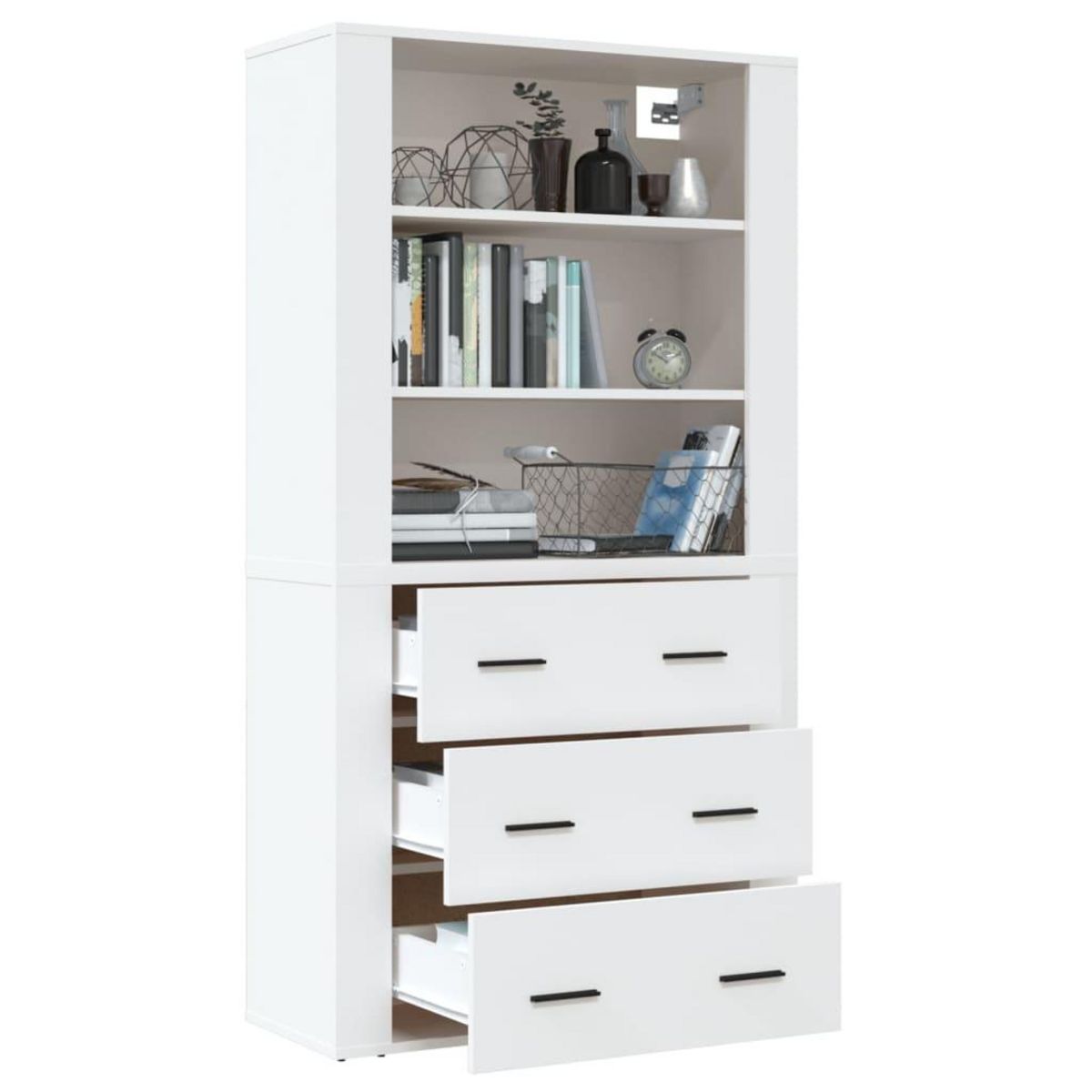 VIDAXL Buffet haut Blanc Bois d'ingenierie